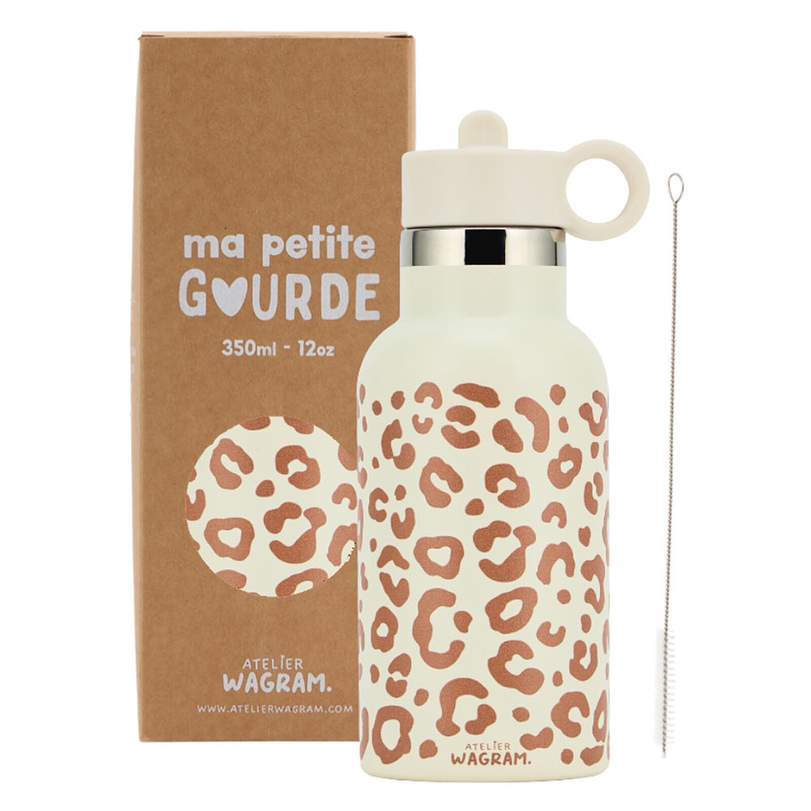 Gourde Inox Crème Léopard - 350 ml  Atelier Wagram