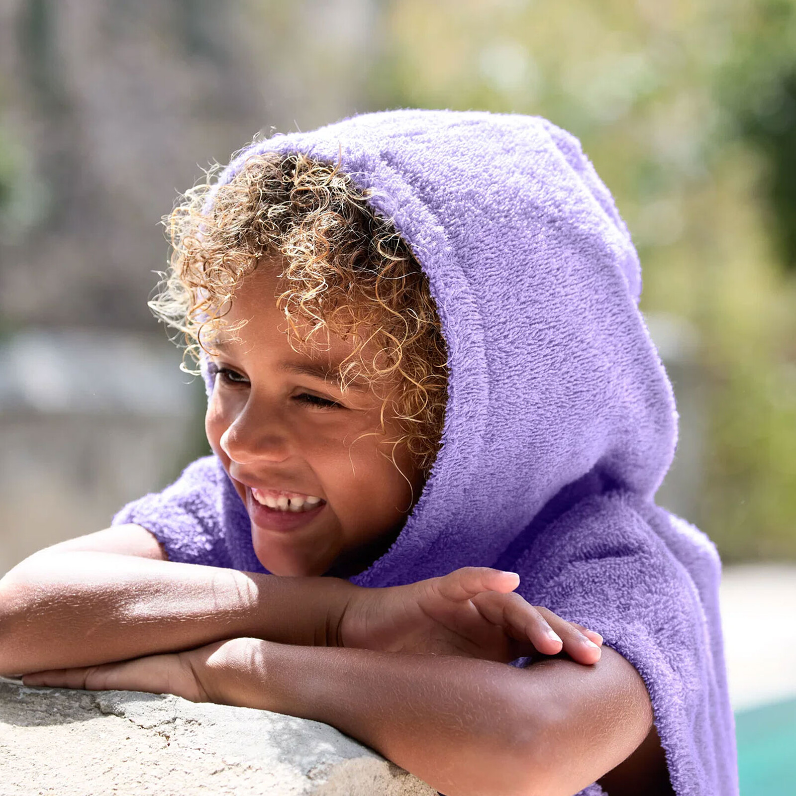 Poncho Surf en Terry Violet - 3/6 Ans pas cher