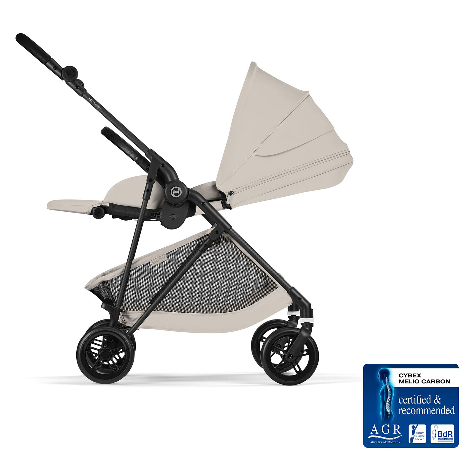 Poussette Citadine Melio 2026 Châssis Carbon - Dune Grey Cybex