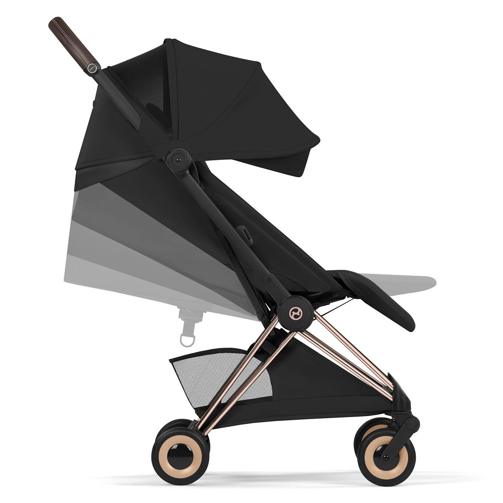 Poussette Ultra-compacte Coyä Style Châssis Rosegold - Cozy Beige pas cher