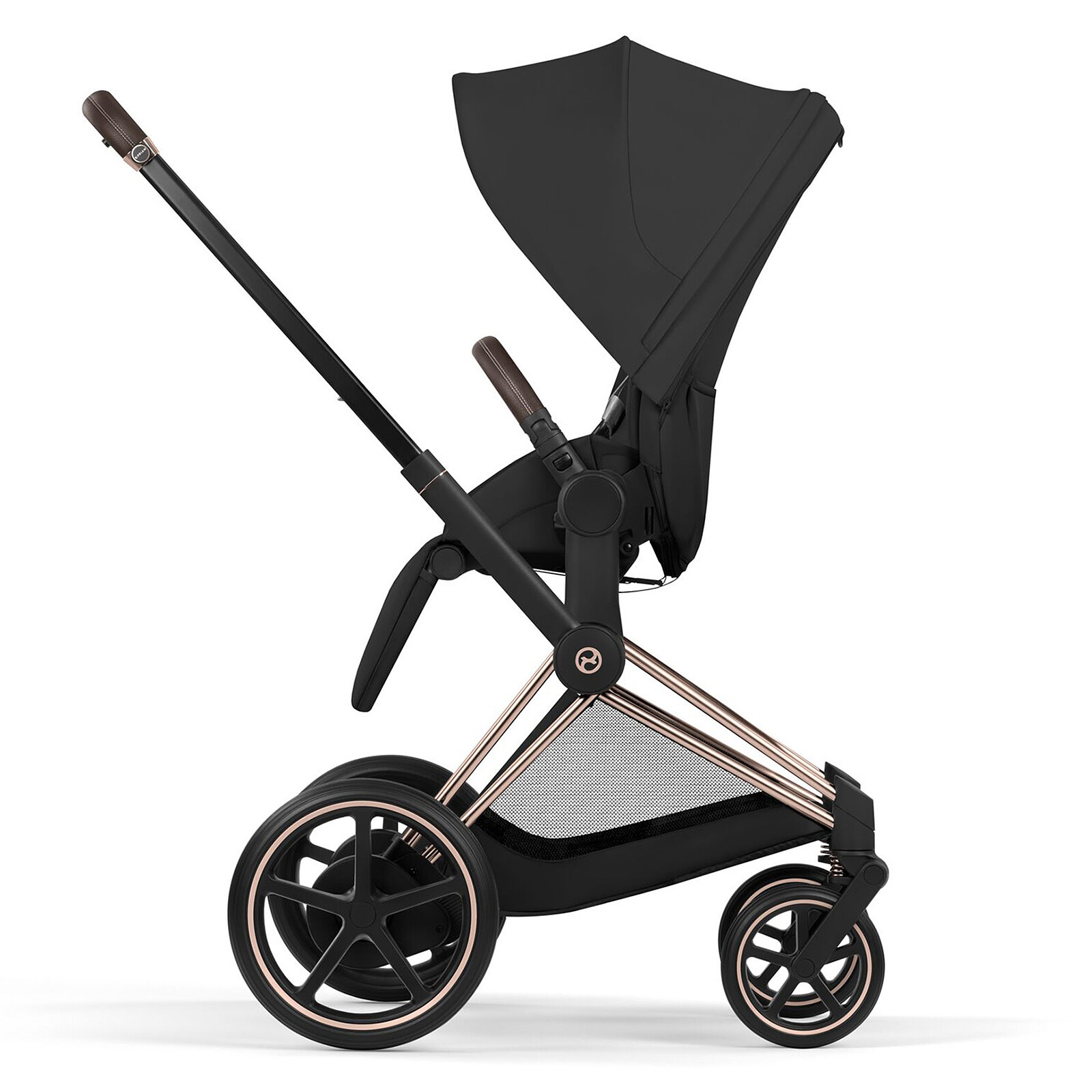 Achat Pack Poussette e-Priam Confort Rosegold + Nacelle - Sepia Black