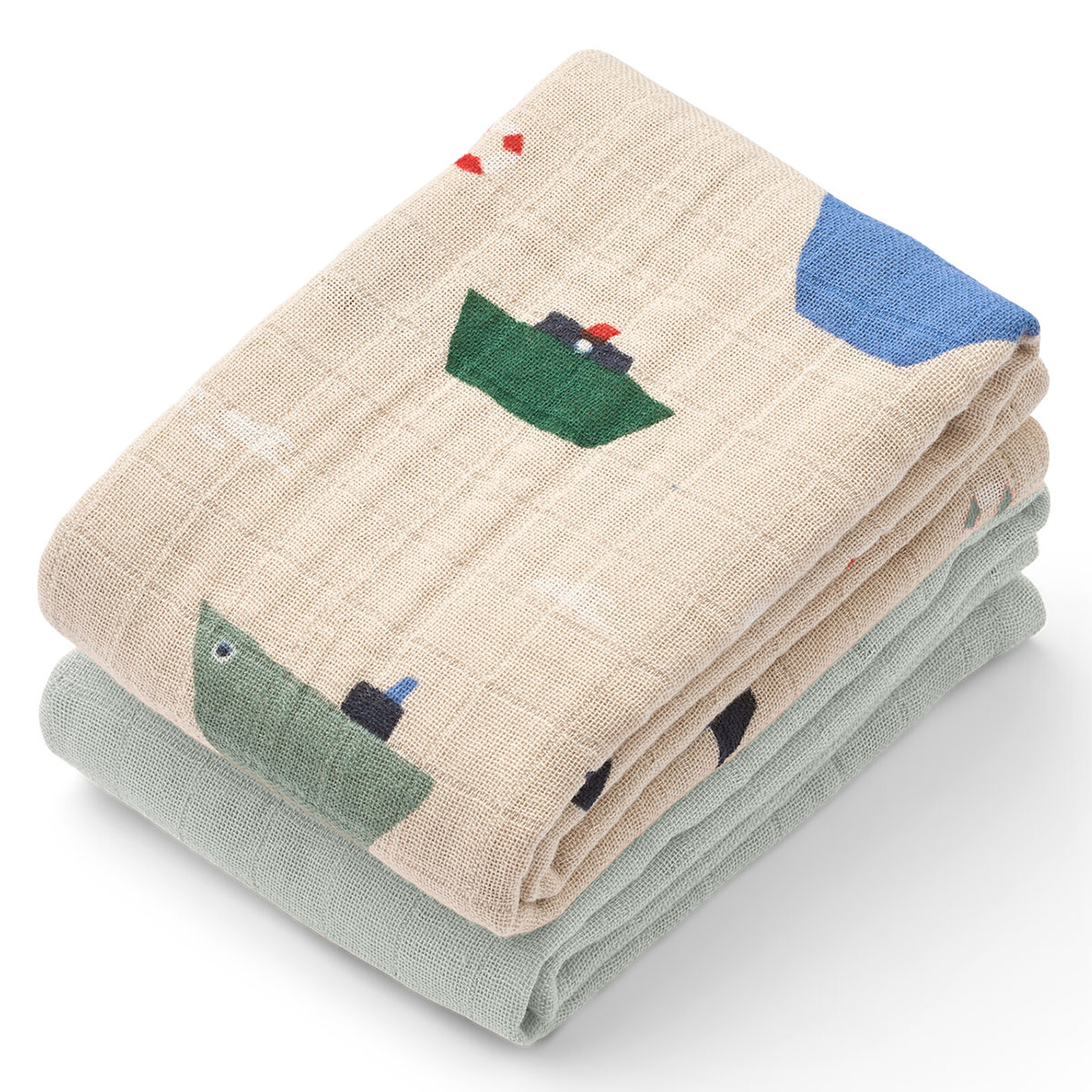 Lot de 2 Langes Lewis - Sailing / Dove Blue Liewood