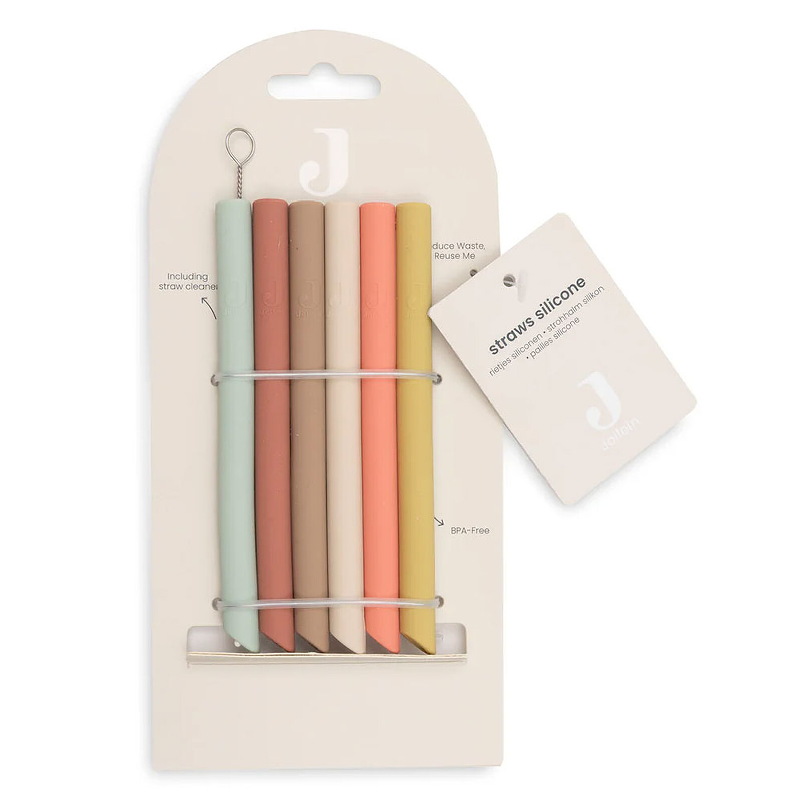 Lot de 6 Pailles en Silicone - Multicolore  Jollein