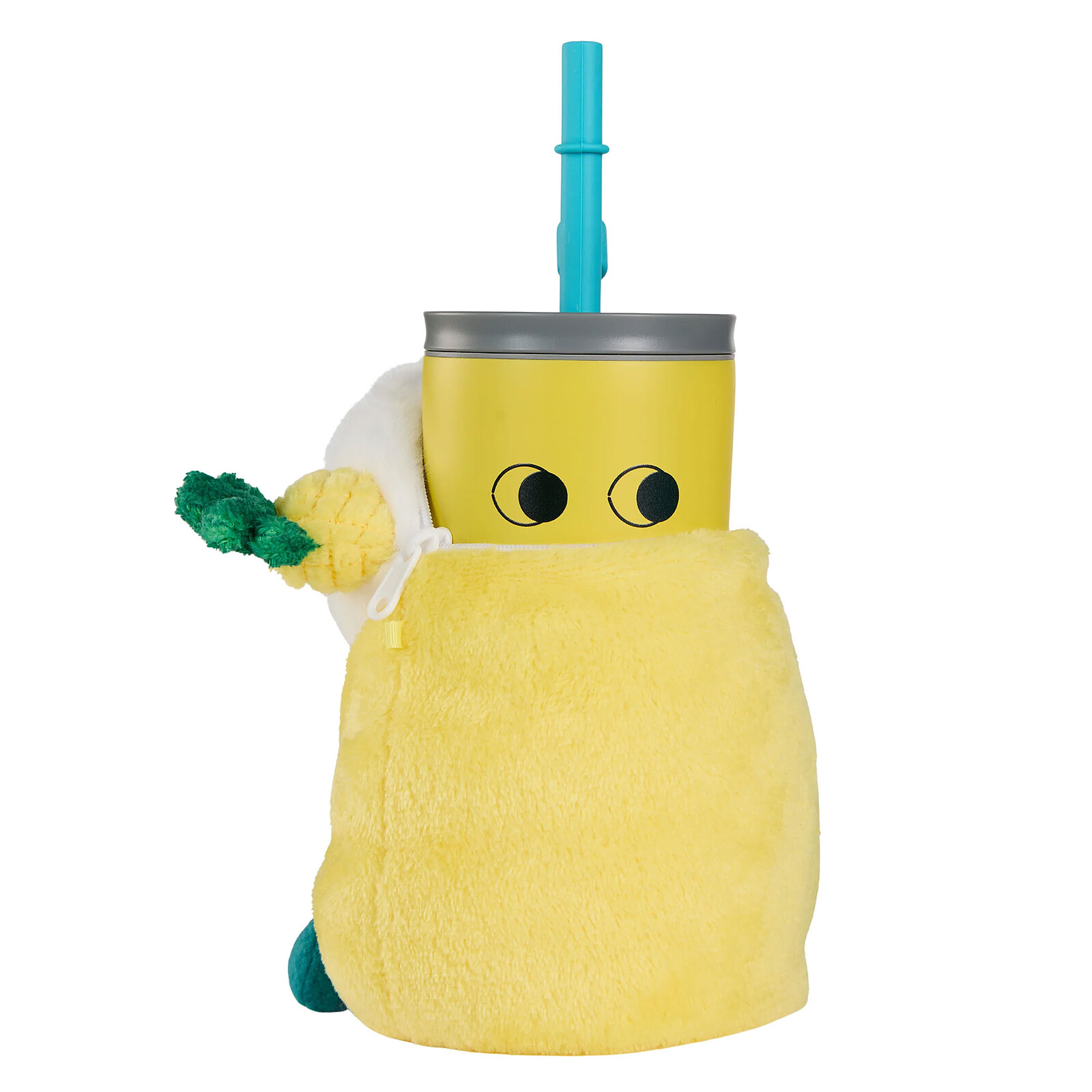 Mug Isotherme à Paille Peluche Fuzzie - Pip l'Ananas Asobu