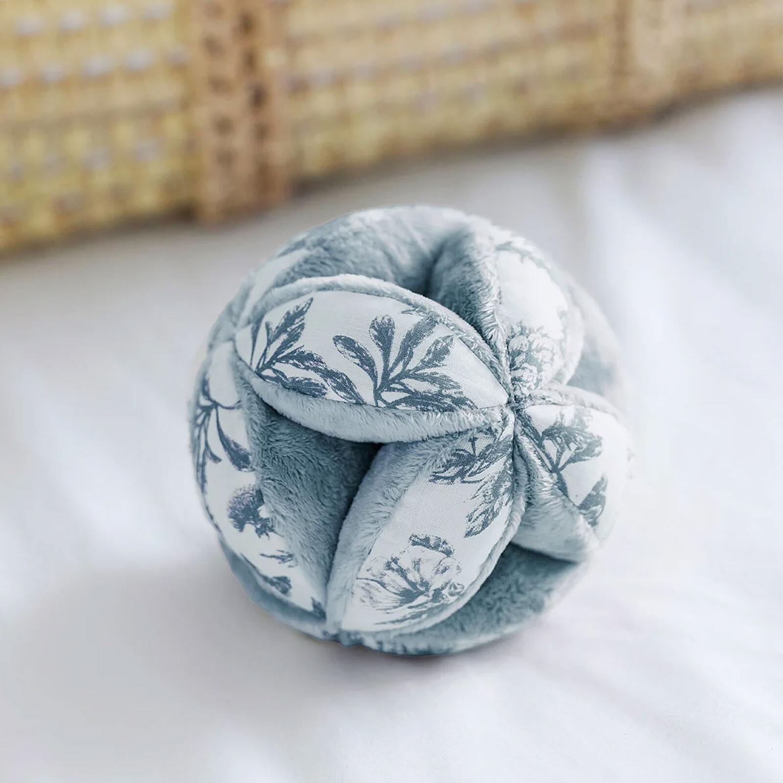 Balle Sensorielle - Toile de Jouy Bleu Tartine et Chocolat