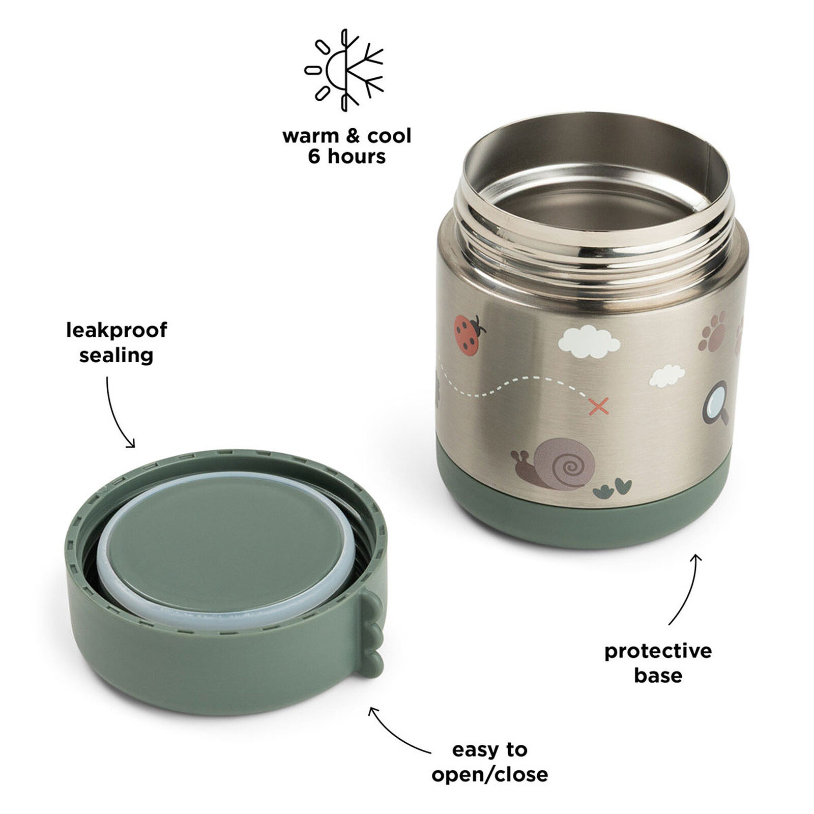 Achat Boîte Repas Isotherme Tiny Trails Vert - 300 ml 