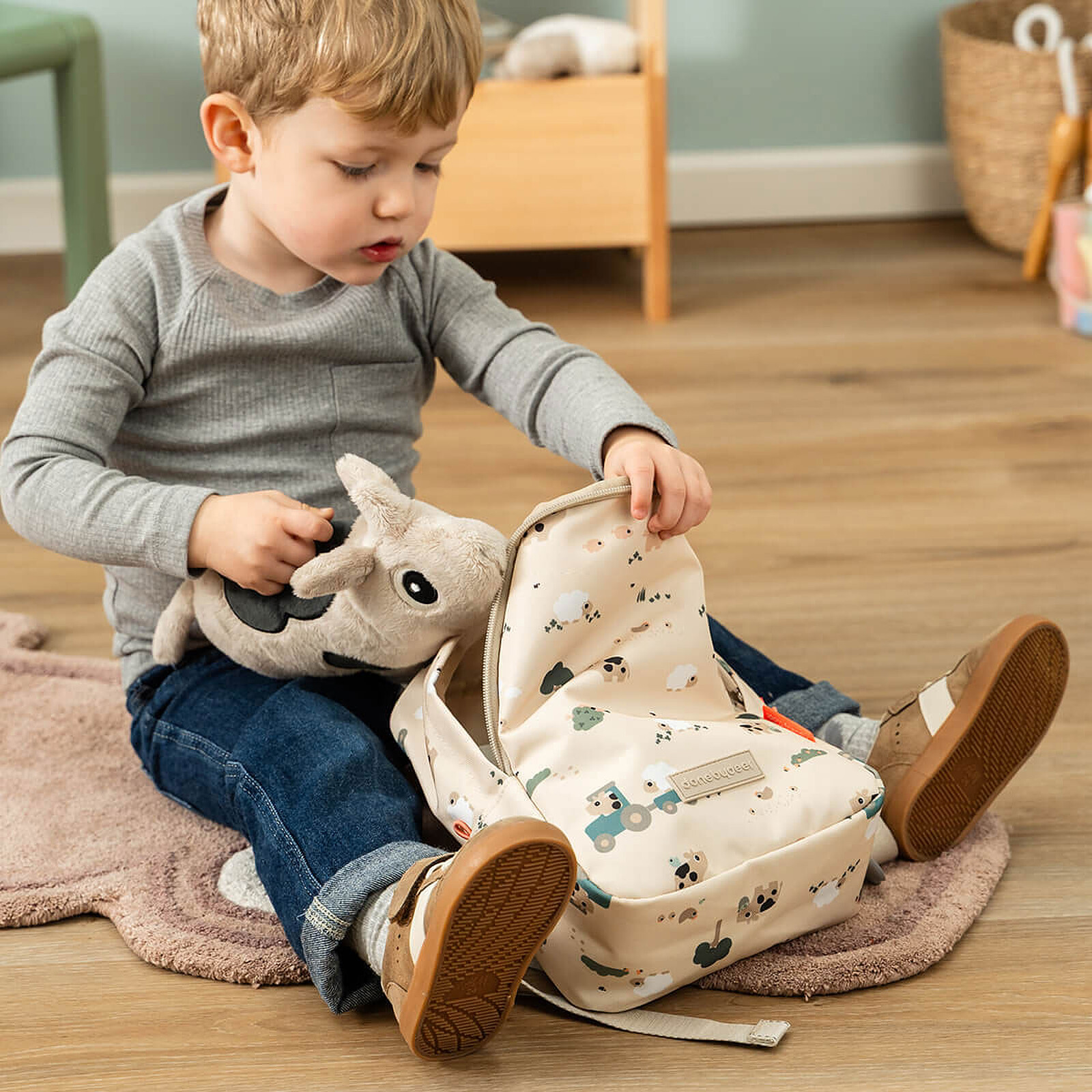 Sac à Dos Enfant - Tiny Farm Sable pas cher