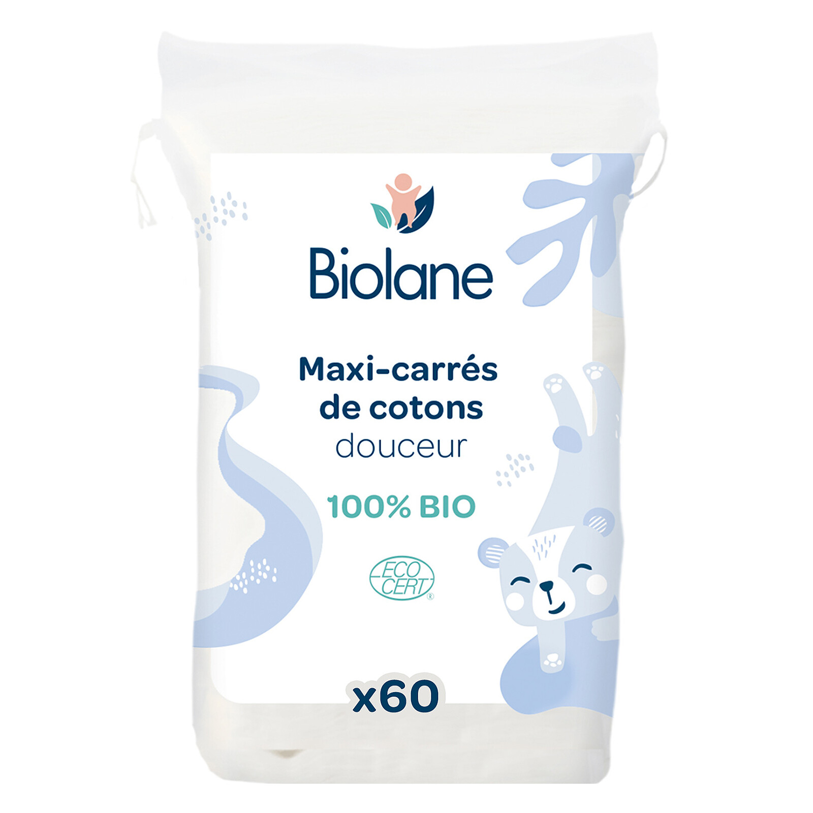 Lot de 60 Maxi Carrés de Coton Biolane