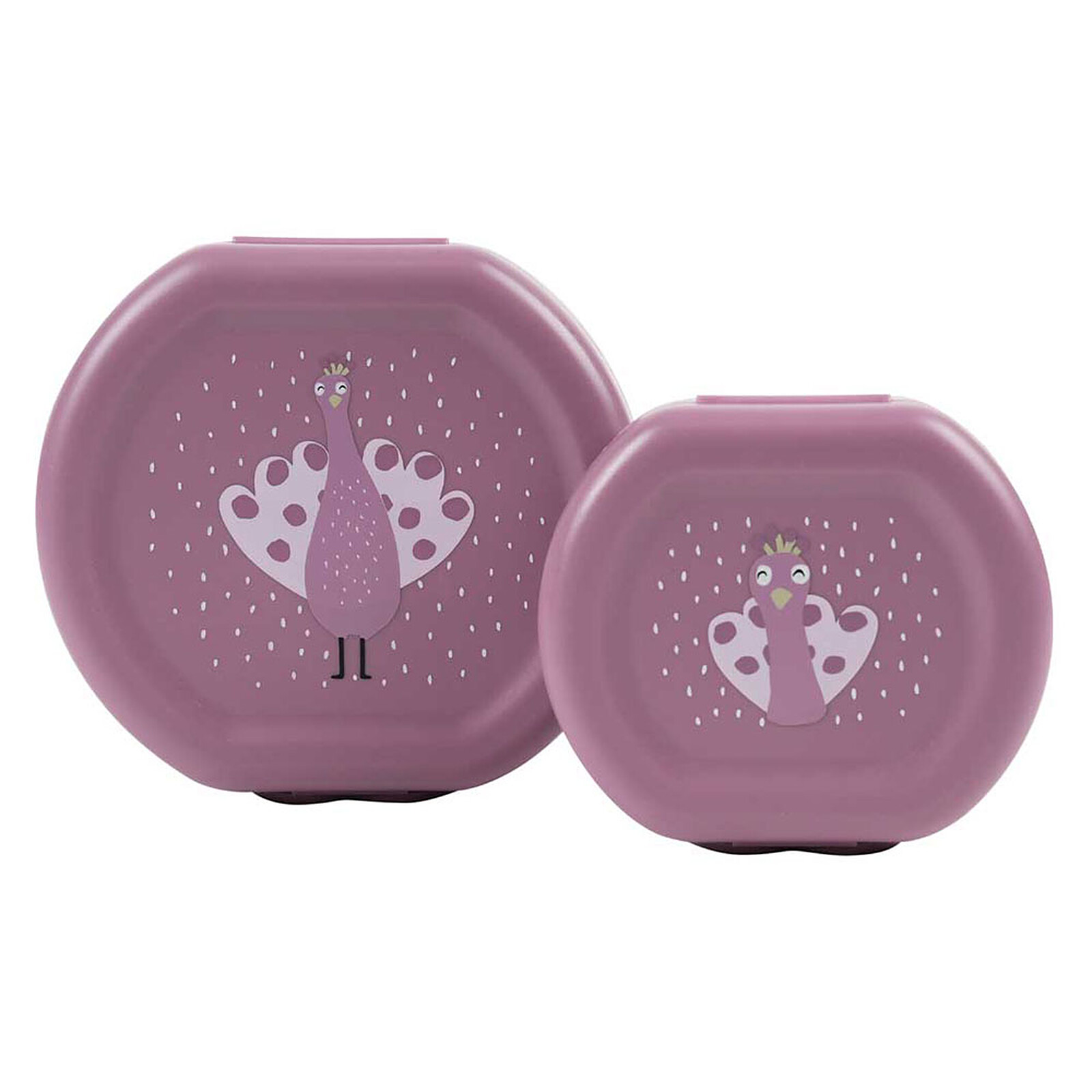 Lot de 2 Boîtes à Goûter à Clip - Mrs. Peacock Trixie Baby