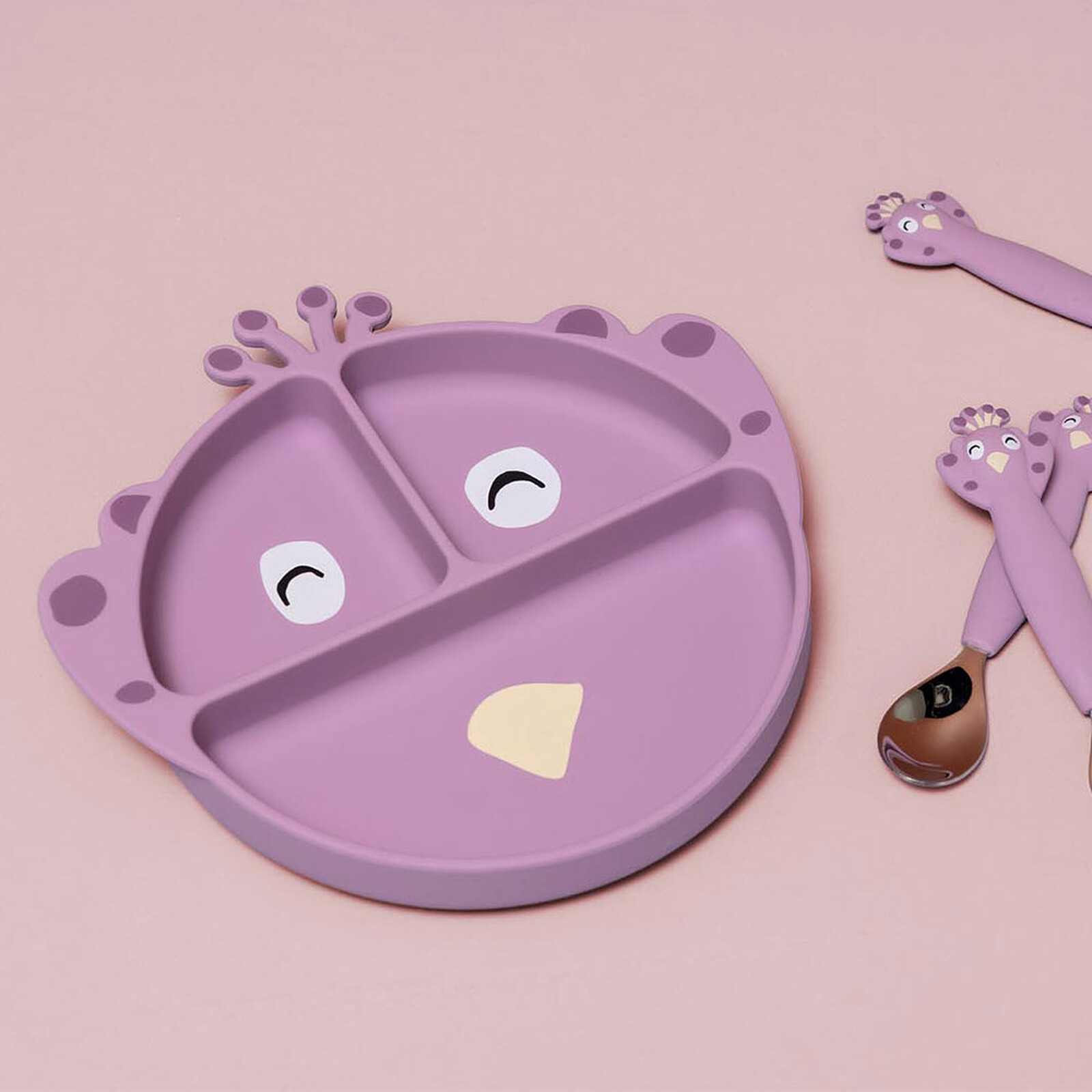 Assiette en Silicone avec Ventouse - Mrs. Peacock Trixie Baby