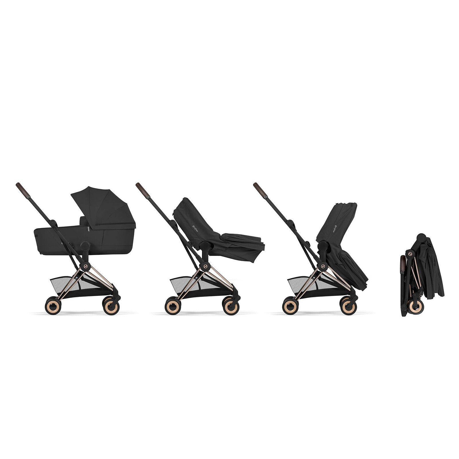 Avis Poussette Ultra-compacte Coyä Style Châssis Rosegold - Sepia Black