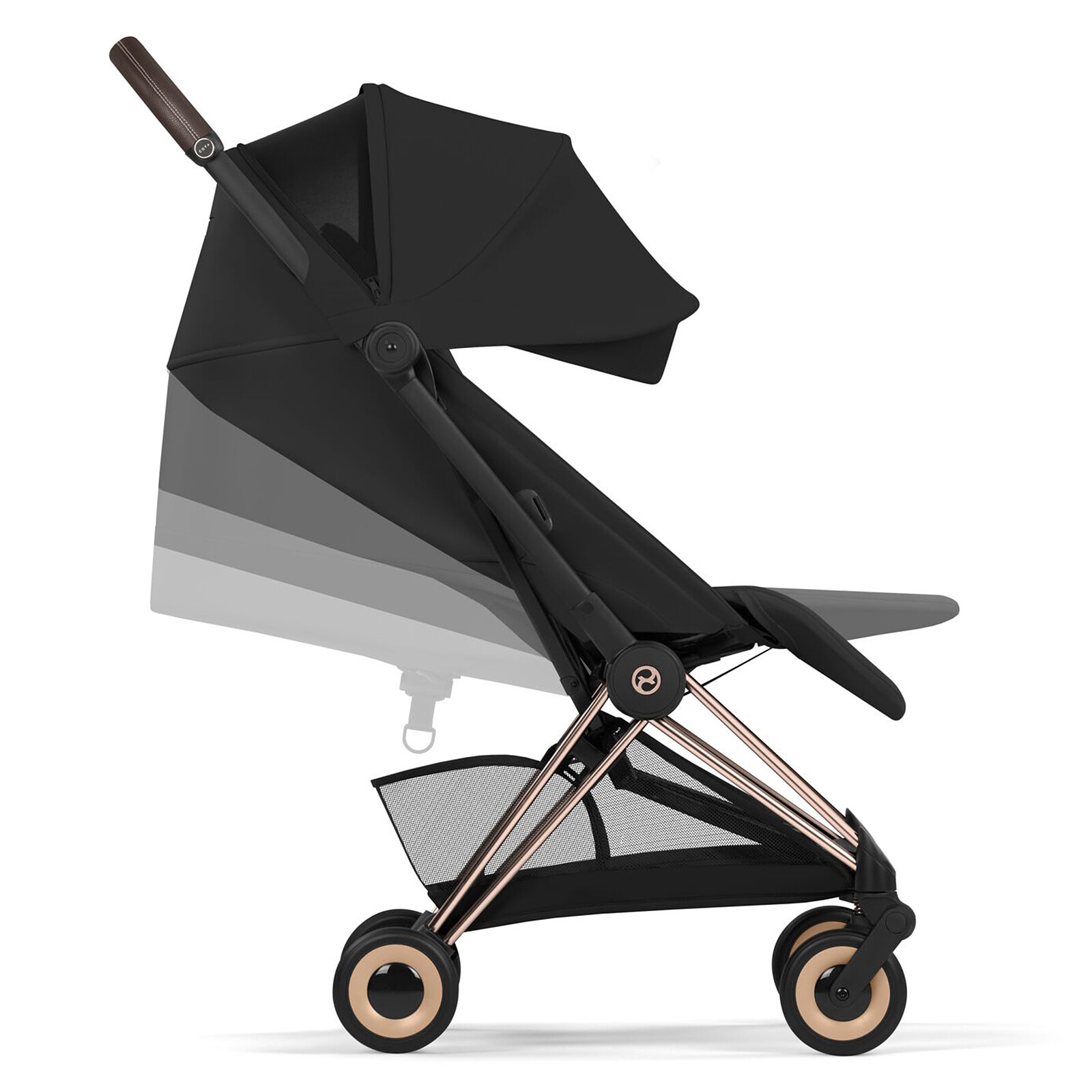 Poussette Ultra-compacte Coyä Style Châssis Rosegold - Sepia Black pas cher