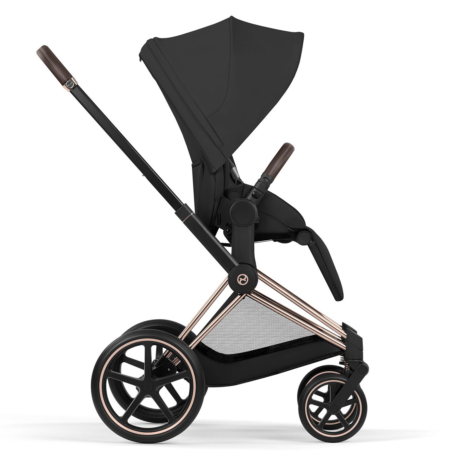 Pack Poussette Priam Confort Rosegold + Nacelle - Sepia Black pas cher