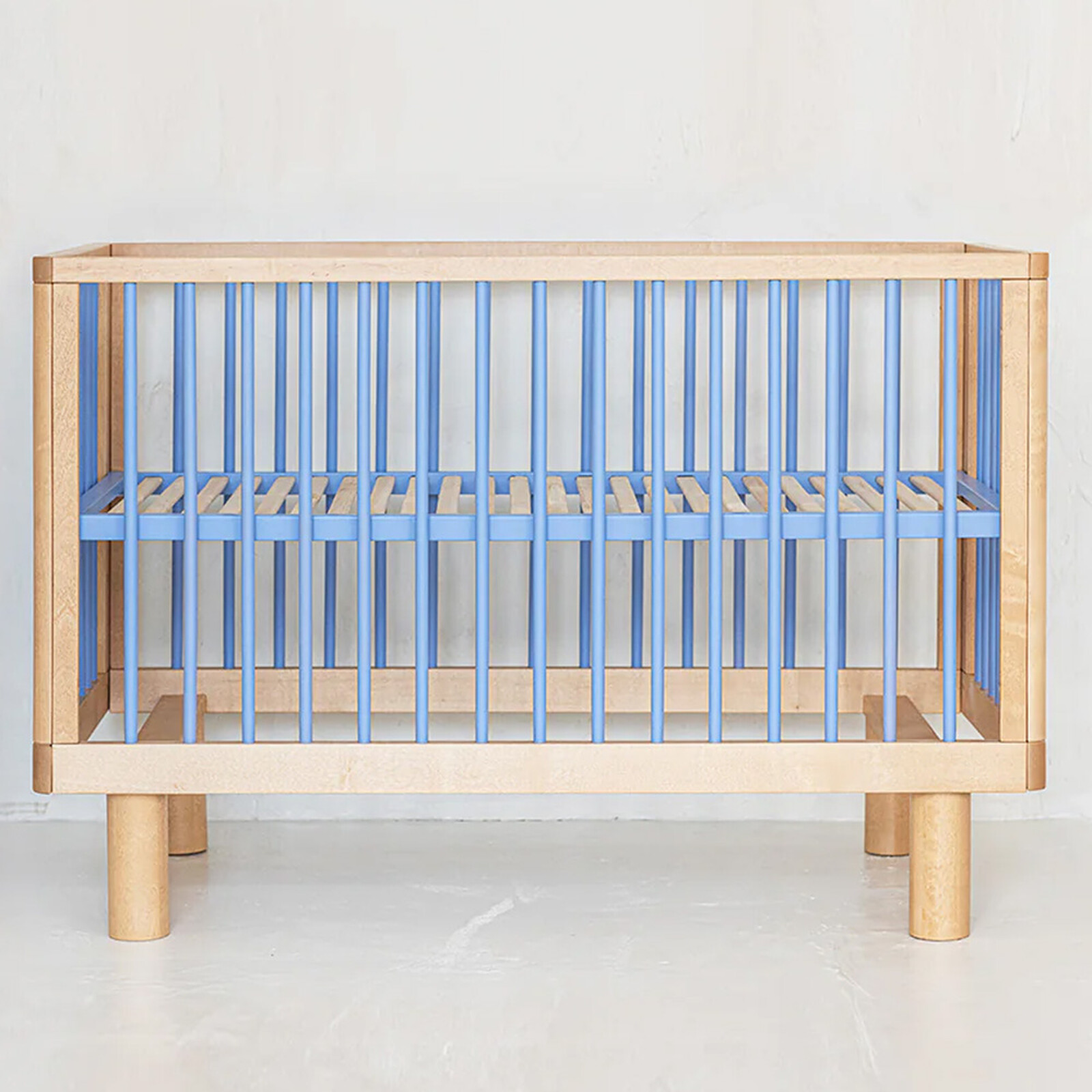 Avis Lit Bébé Evolutif Nox Bois Naturel et Bleu - 60 x 120 cm