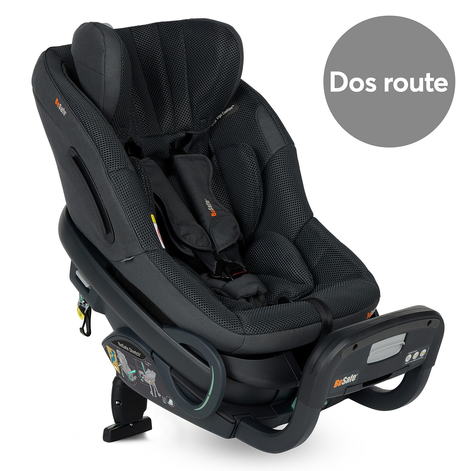 Siège Auto Stretch² i-Size Groupe 0/1/2 - Anthracite Mesh BeSafe