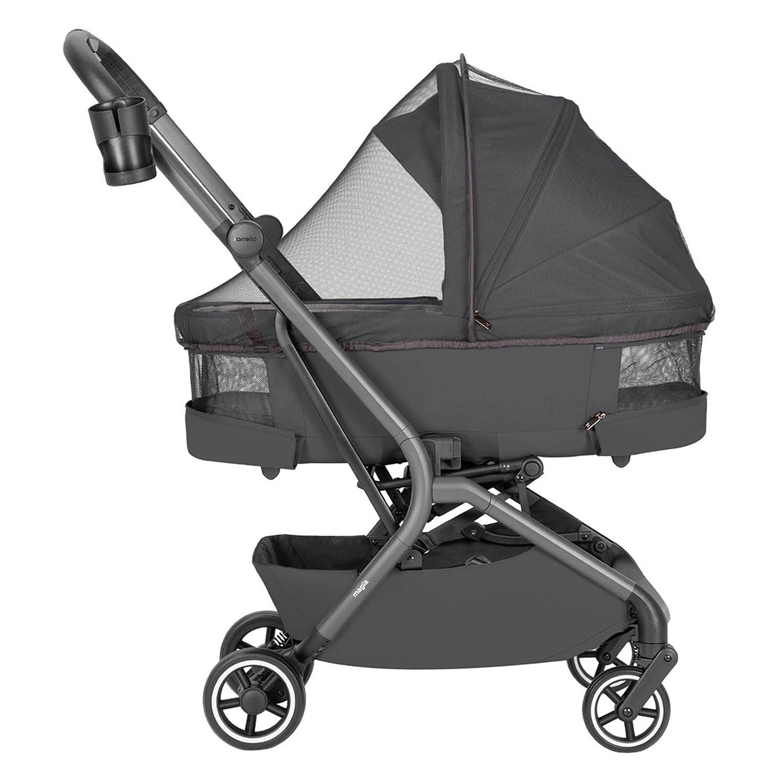 Poussette et Nacelle Pliable Magia - Elm Grey pas cher
