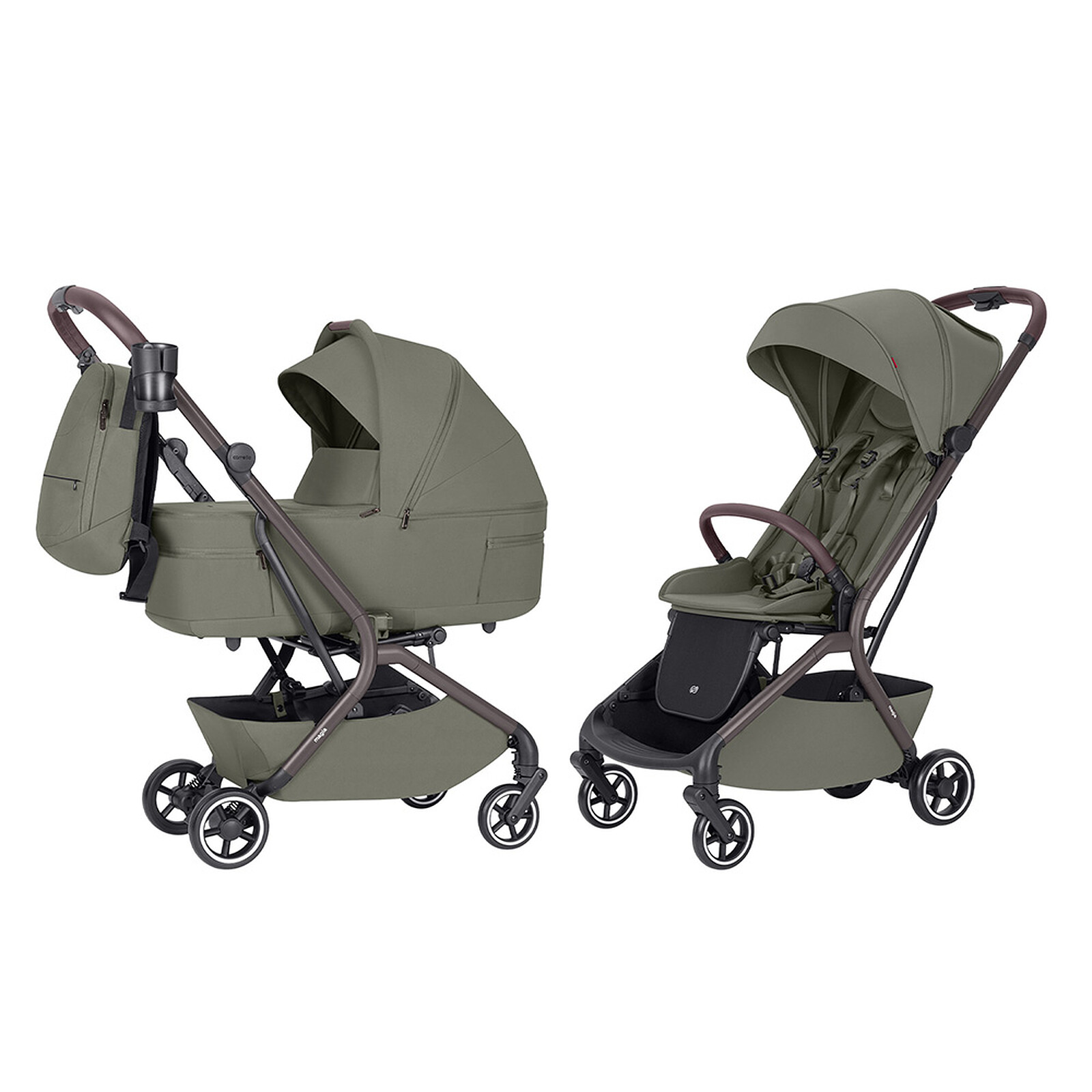 Poussette et Nacelle Pliable Magia - Malted Green Carrello