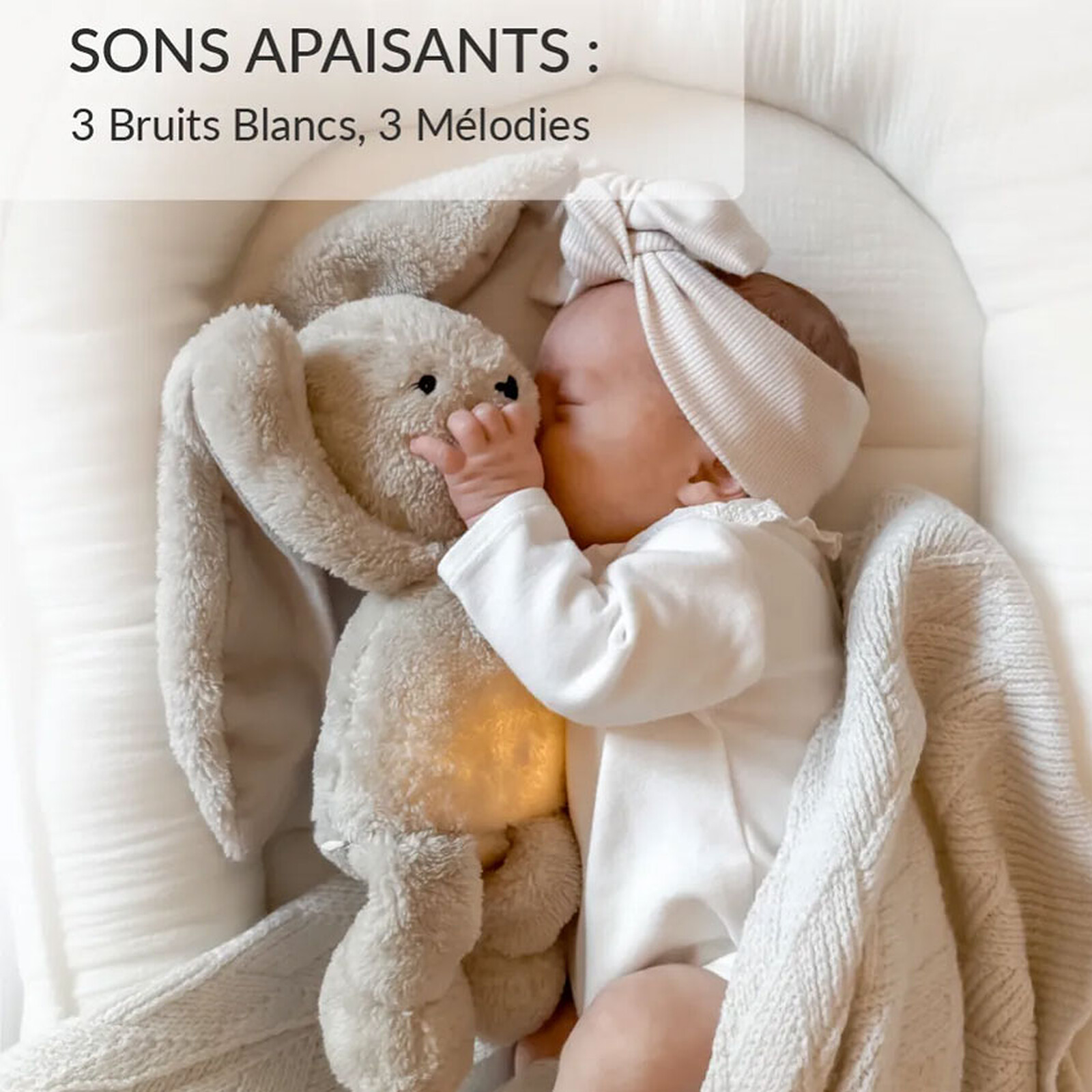 Avis Peluche Veilleuse Lapin - Beige