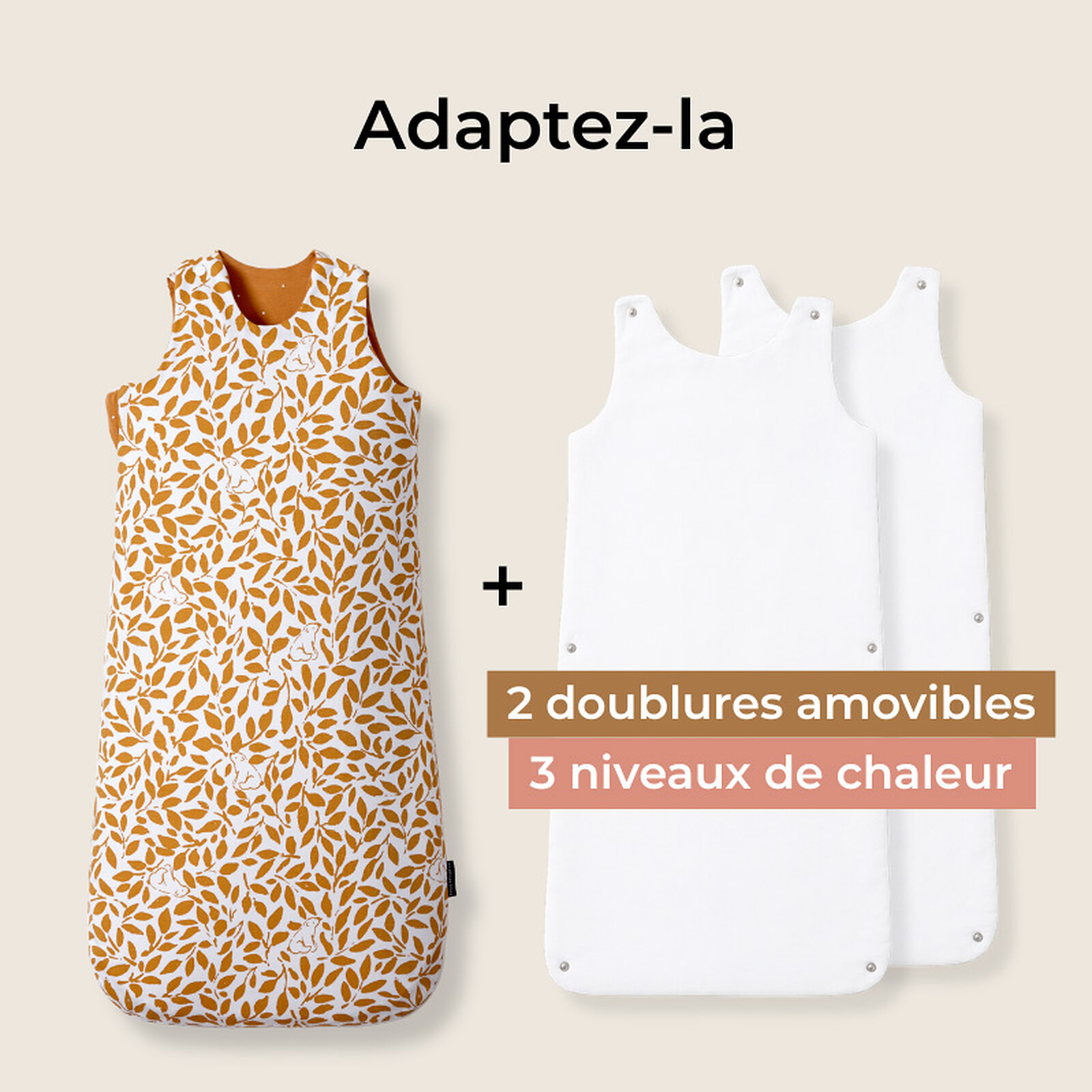Achat Gigoteuse Evolutive 4 Saisons Ourson - 0/6 Mois