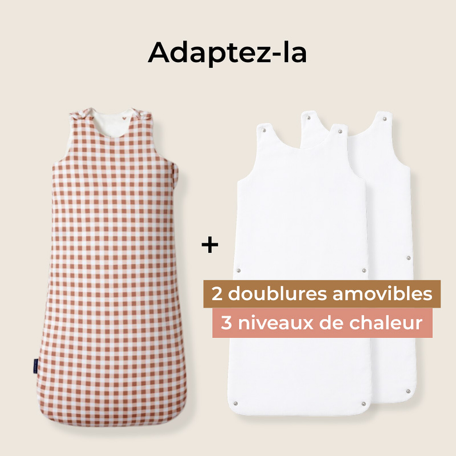 Achat Gigoteuse Evolutive 4 Saisons Vichy - 6/18 Mois