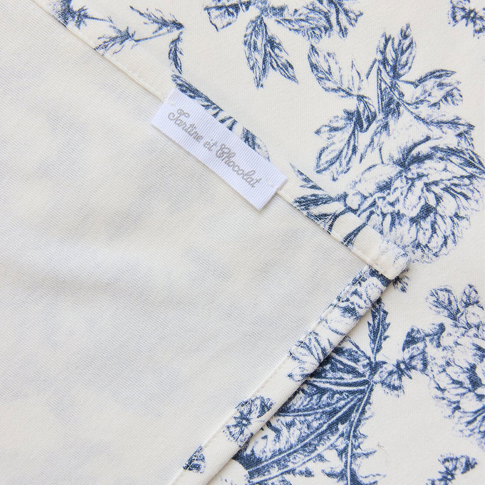 Echarpe de Portage - Toile de Jouy Bleu Tartine et Chocolat