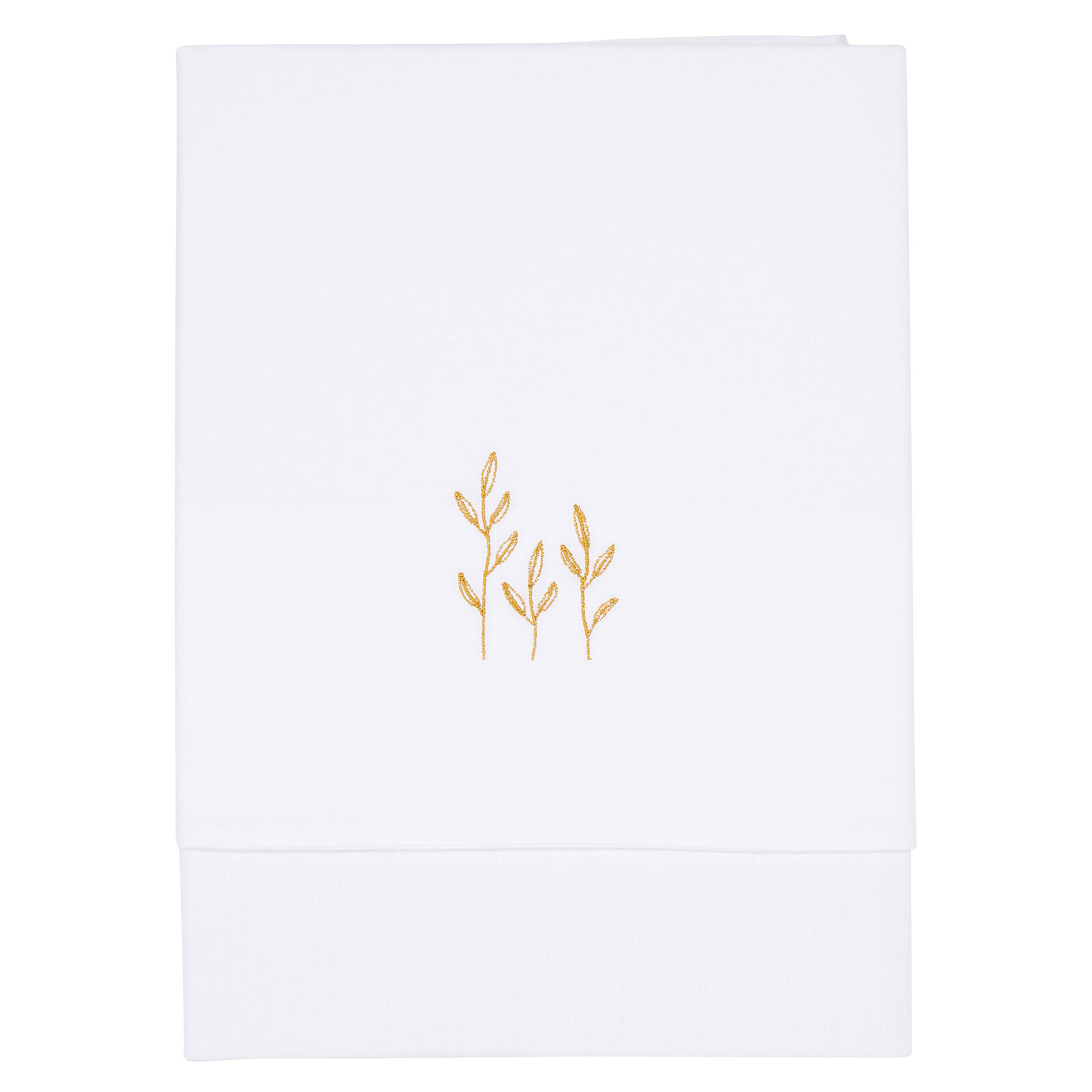 Drap de Lit Bébé Wild Flowers Ochre Brodé - 110 x 140 cm  Little Dutch