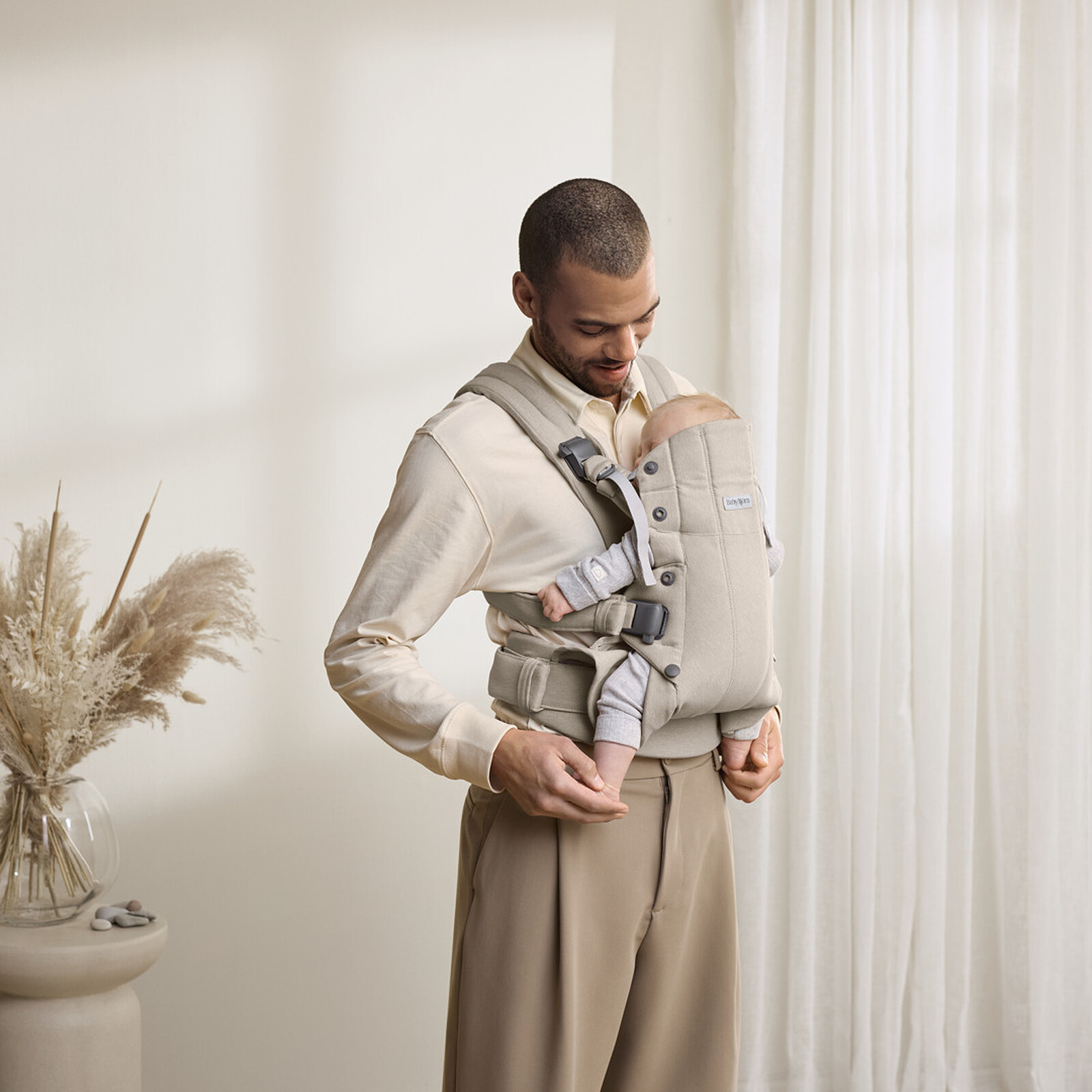 Porte-bébé Harmony Tissé Chiné - Beige Clair pas cher