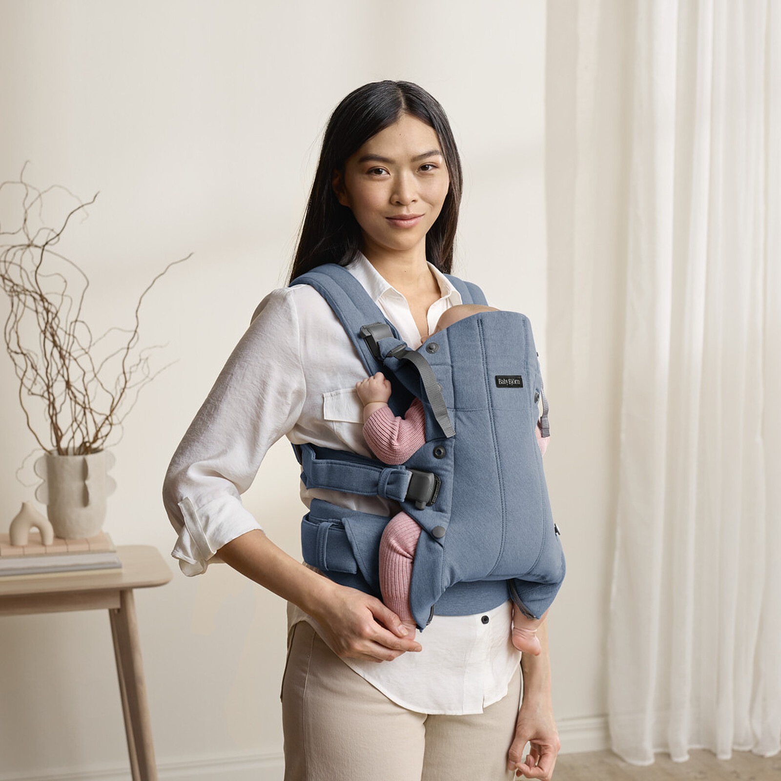 Porte-bébé Harmony Tissé Chiné - Bleu pas cher