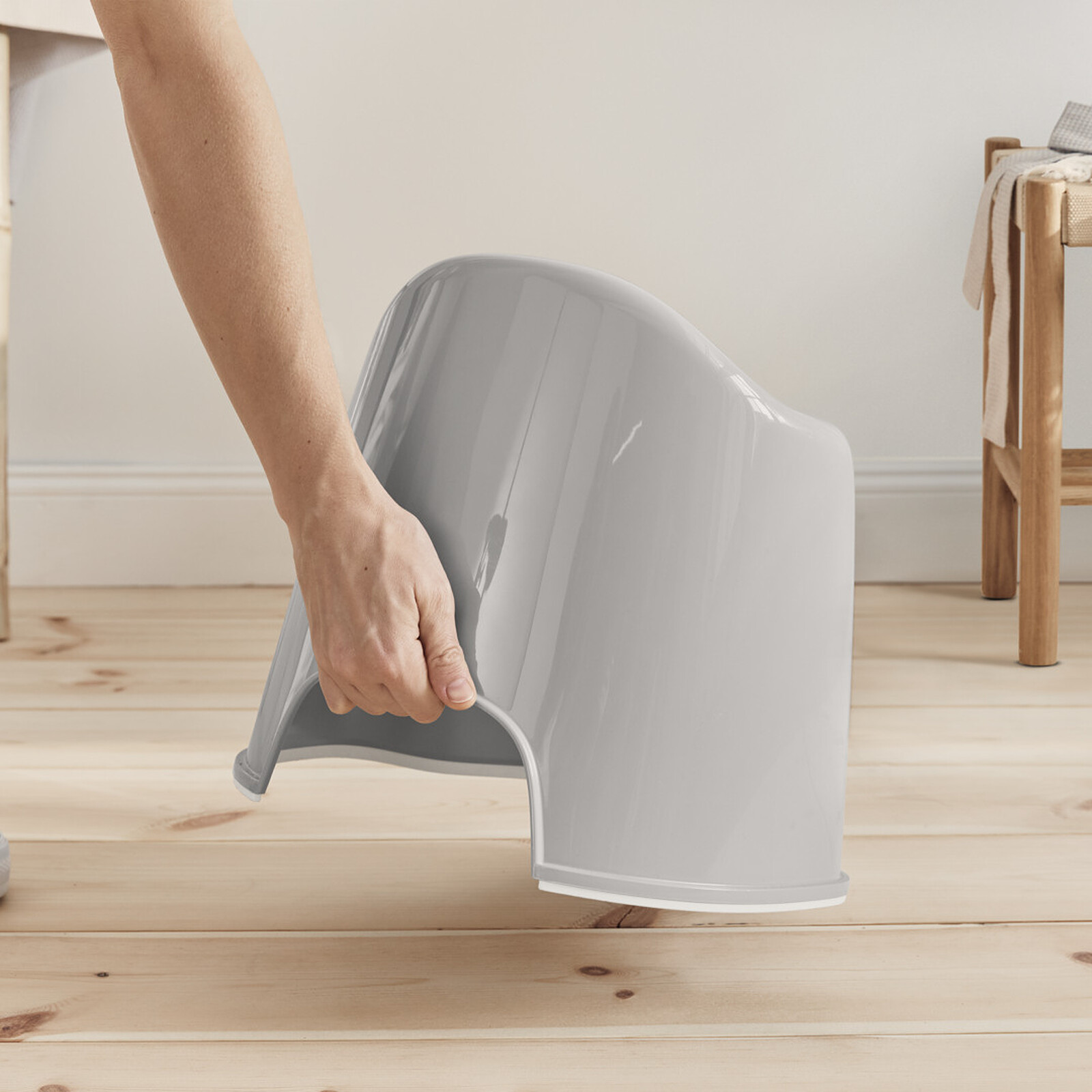 Pot Fauteuil - Gris et Blanc pas cher