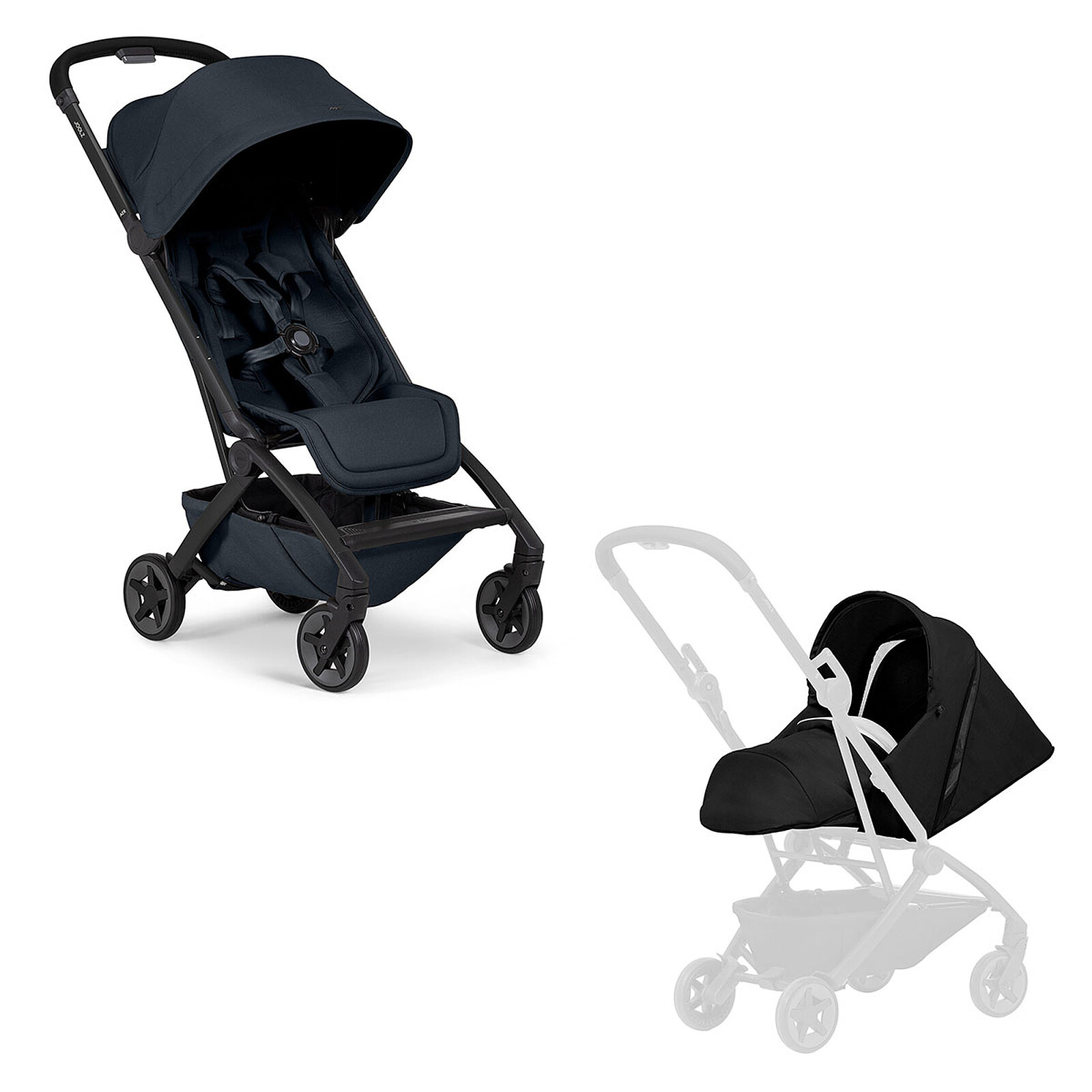 Pack Naissance Poussette Aer² Dark Navy Blue + Cocon Aer² Space Black Joolz