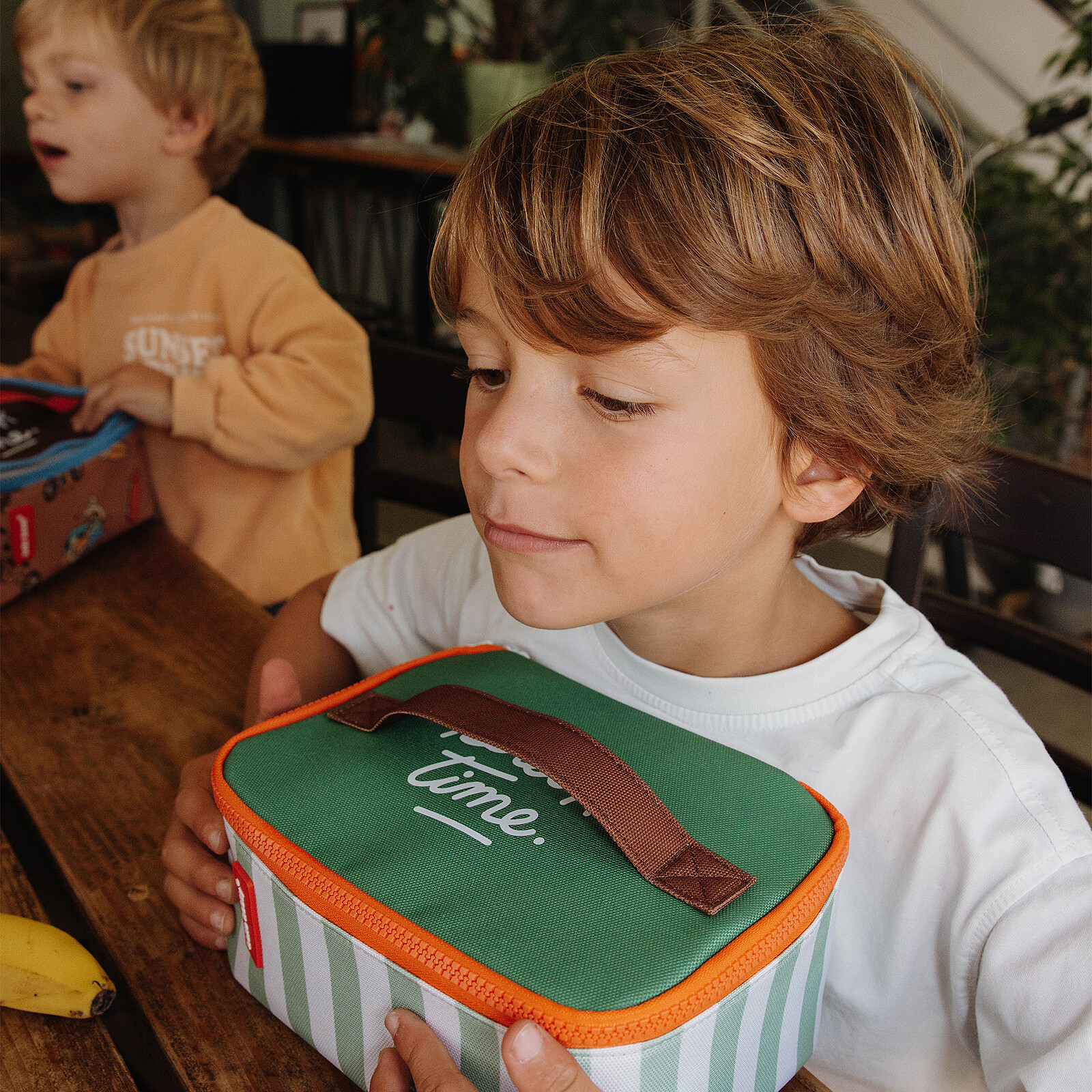 Avis Lunch Bag - Green Stripes