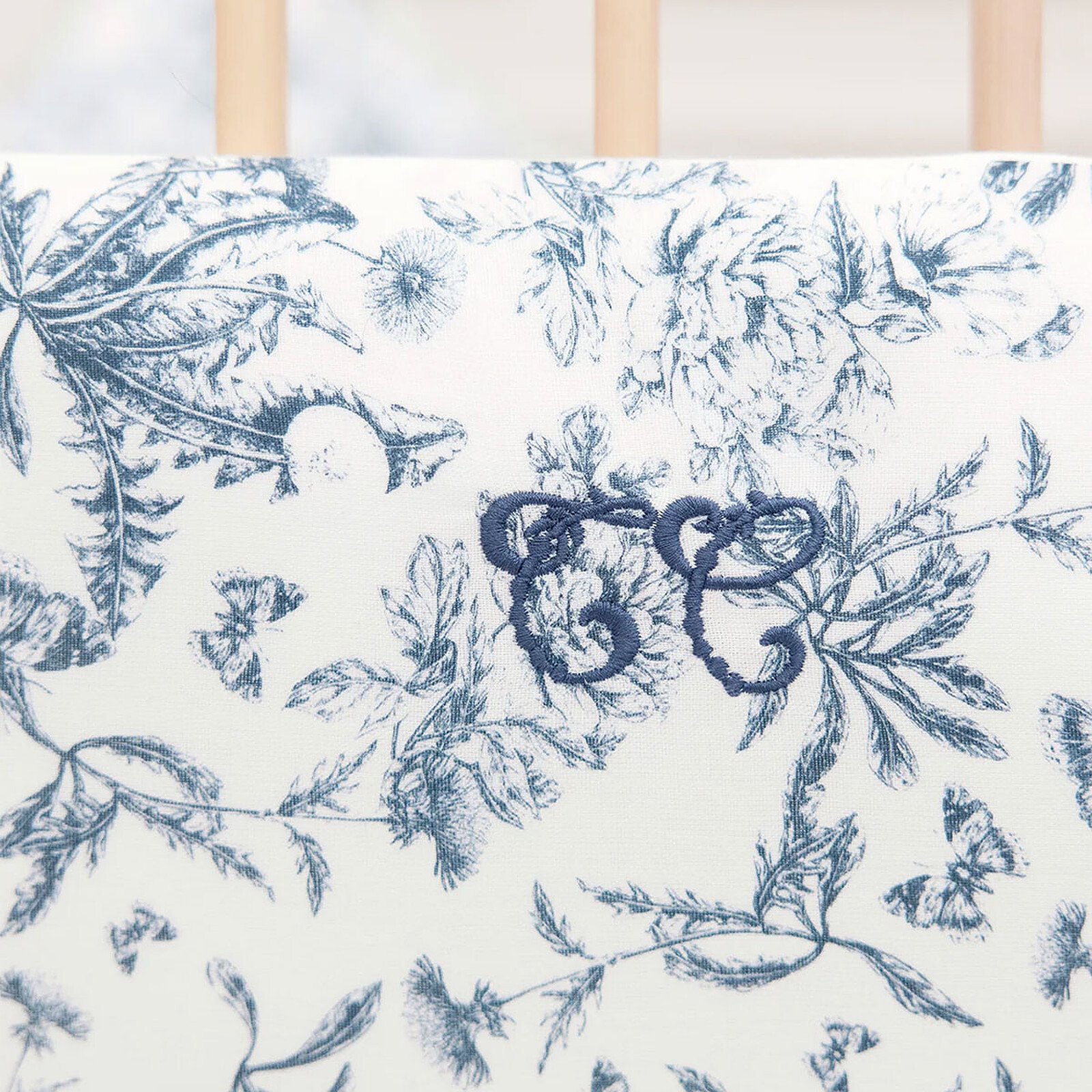 Achat Tour de Lit - Toile de Jouy Bleu 