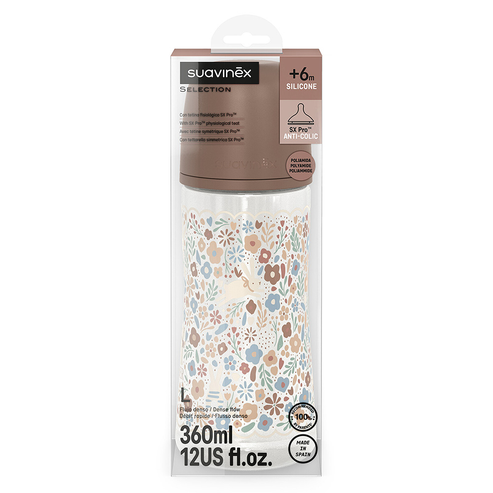 Biberon Tétine Symétrique SX Pro Wonderland Neutral Liberty - 360 ml Suavinex