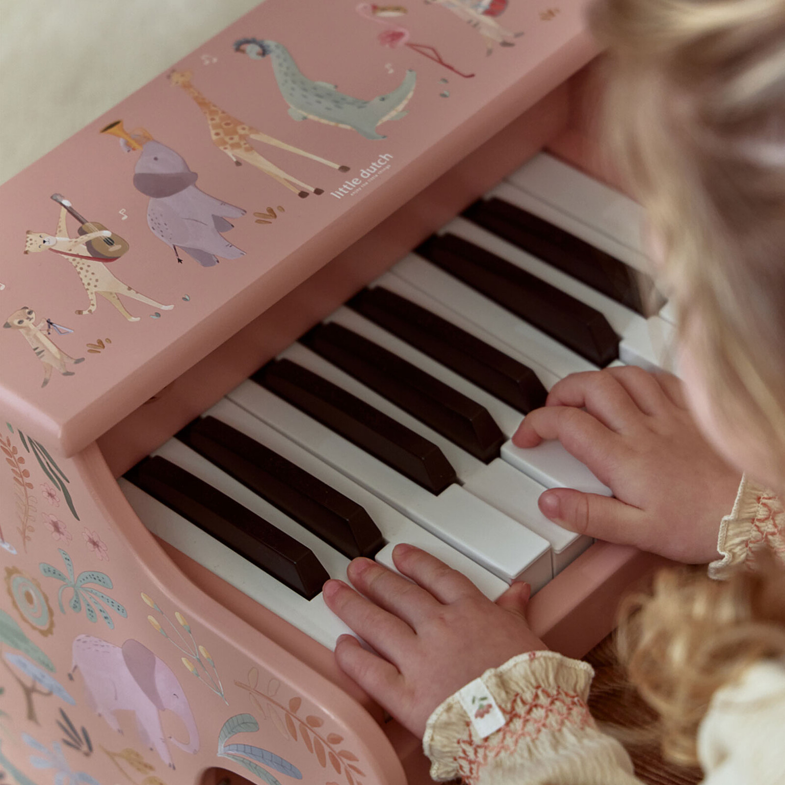 Piano en Bois Safari Friends - Rose pas cher