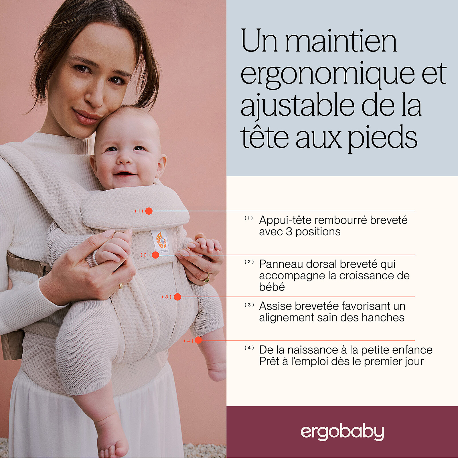 Achat Porte-bébe Omni Deluxe Mesh - Naturel