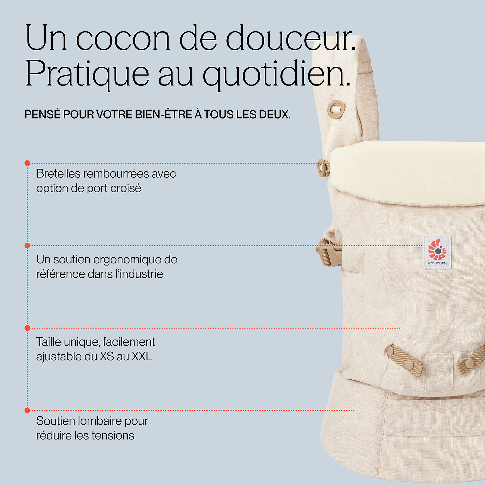 Avis Porte-bébé Adapt Lin - Naturel