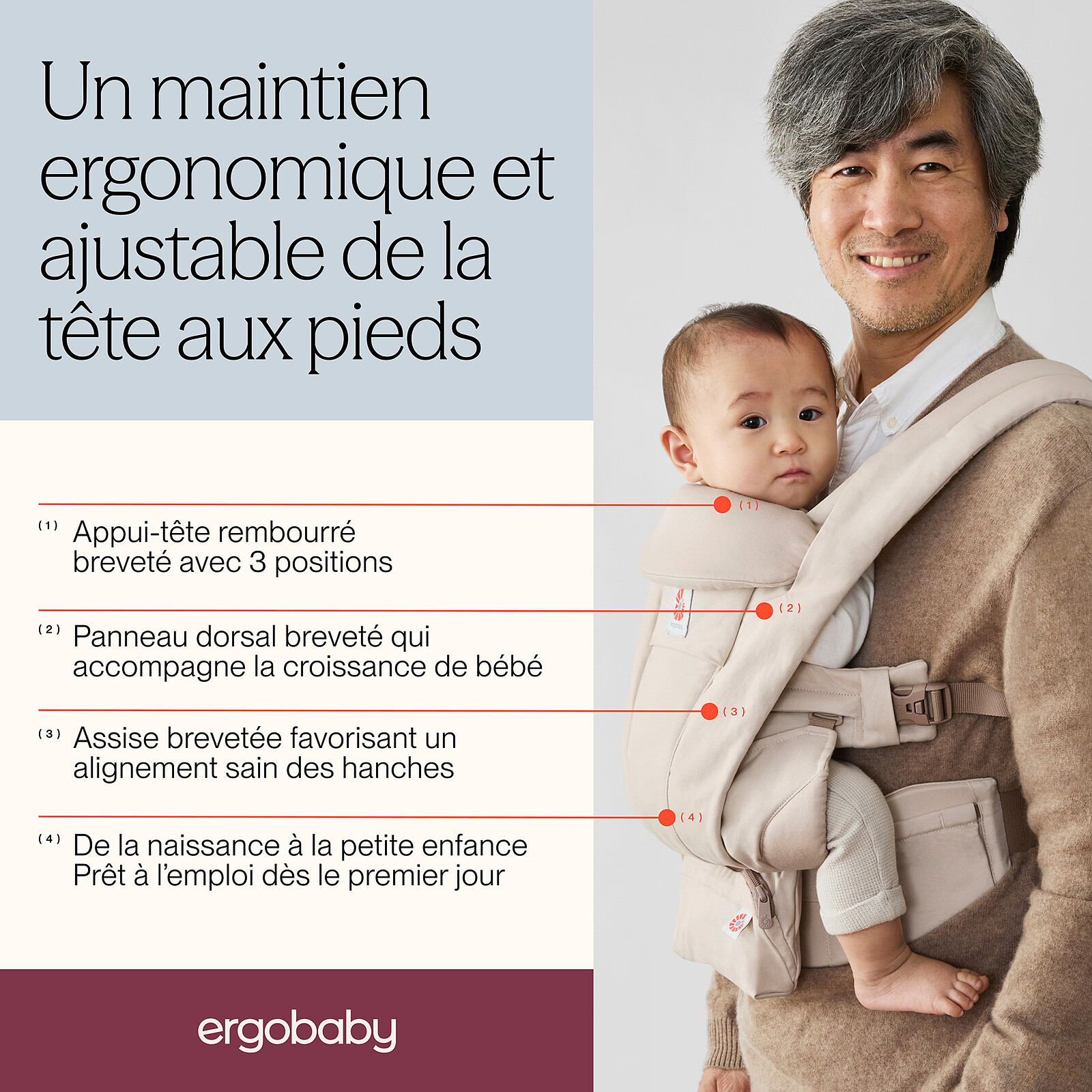 Avis Porte-bébe Omni Deluxe Coton - Bleu Ciel