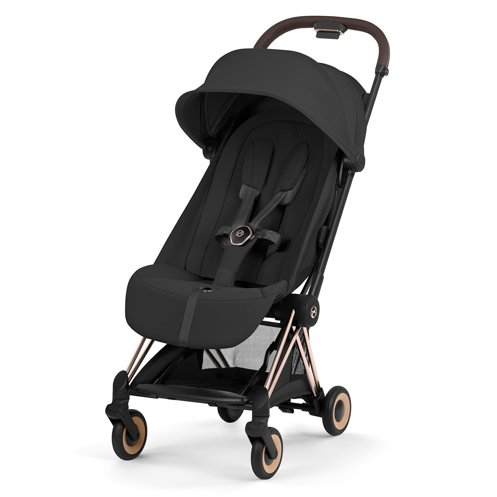 Poussette Ultra-compacte Coyä Style Châssis Rosegold - Sepia Black Cybex