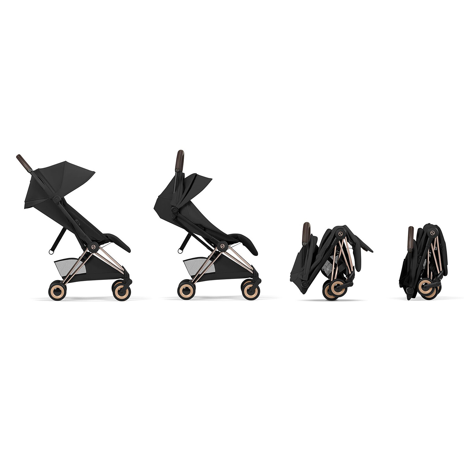 Avis Poussette Ultra-compacte Coyä Style Châssis Rosegold - Sepia Black