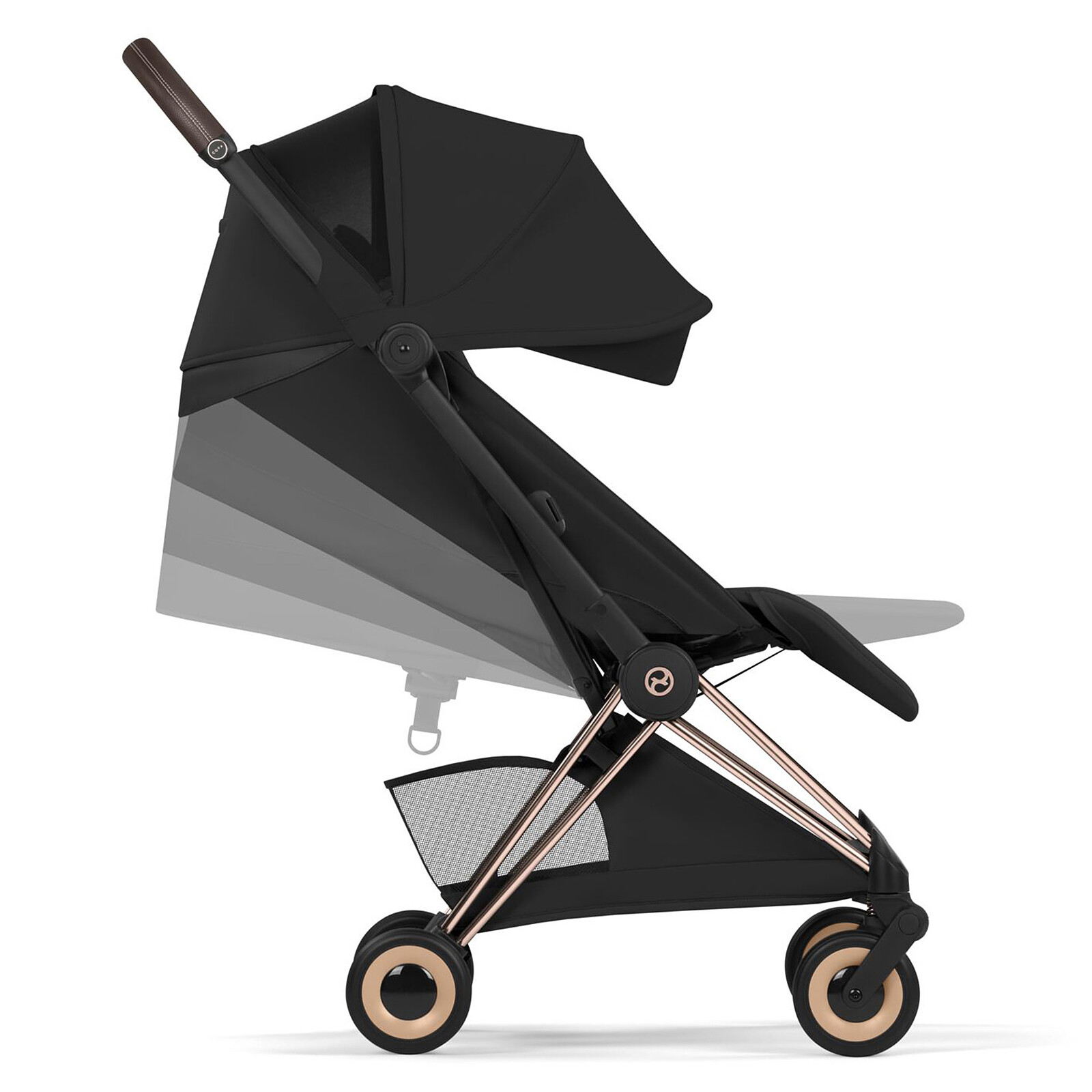 Poussette Ultra-compacte Coyä Style Châssis Rosegold - Sepia Black pas cher