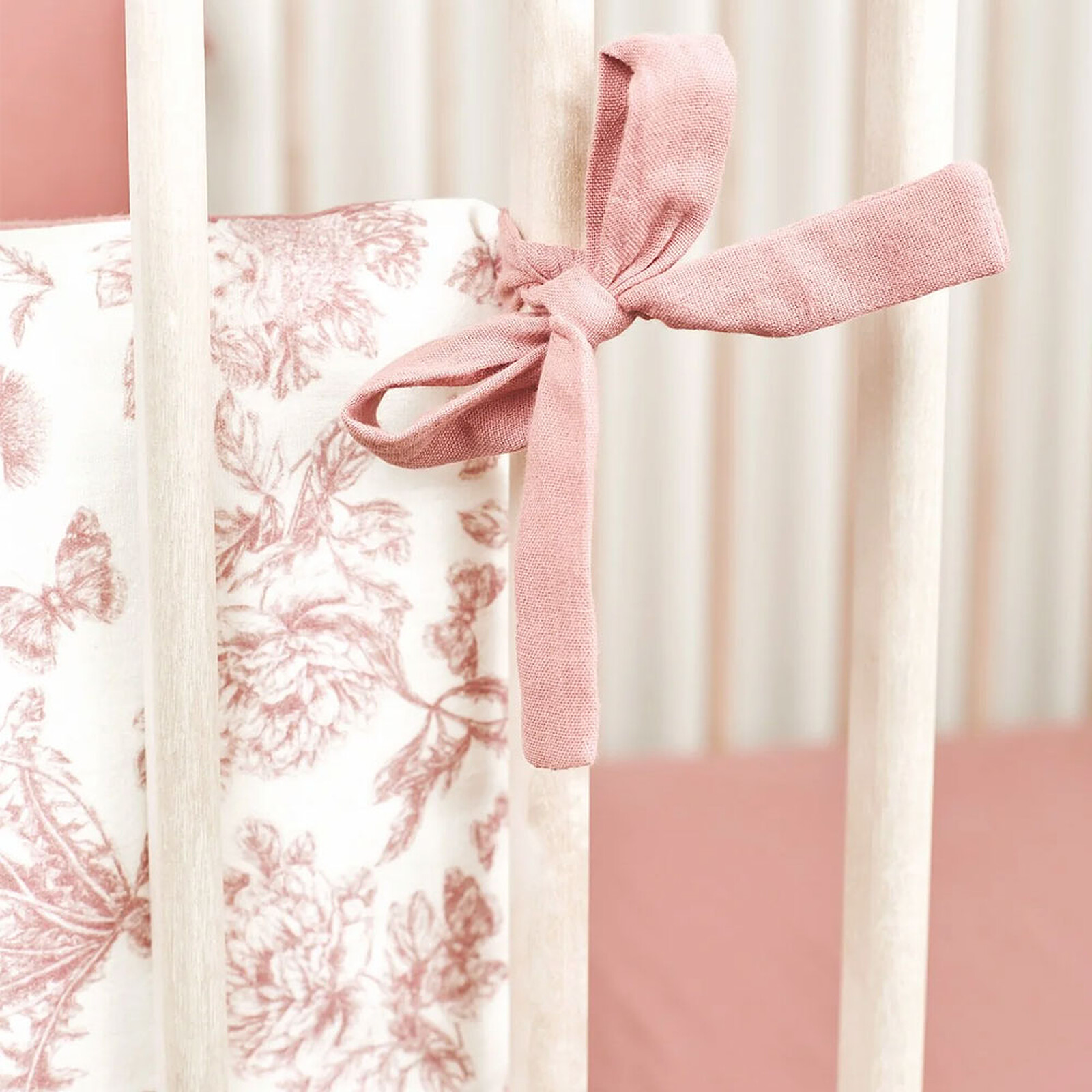 Achat Tour de Lit - Toile de Jouy Rose