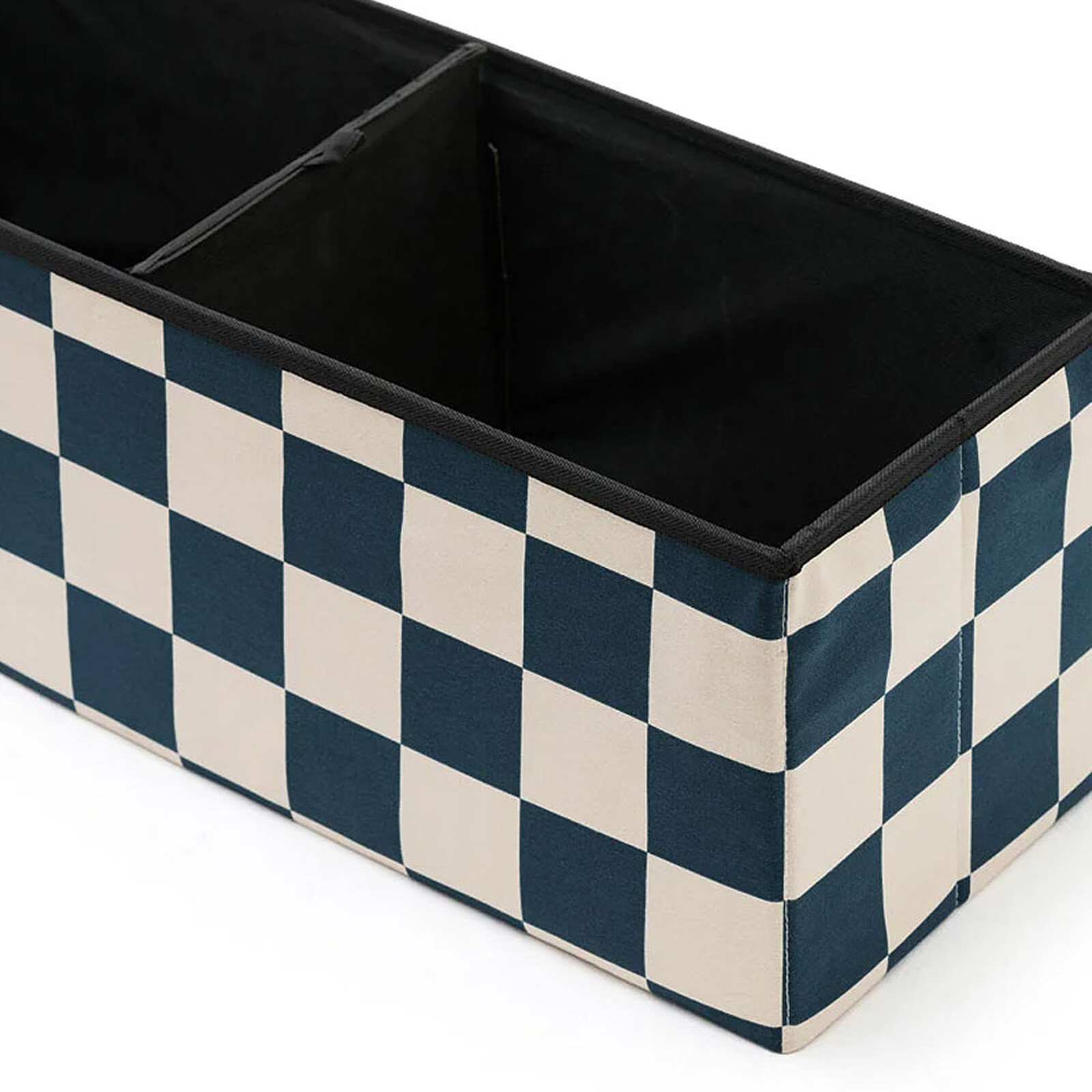 Pouf Banc de Rangement - Carreaux Damiers Bleu Kid's Concept