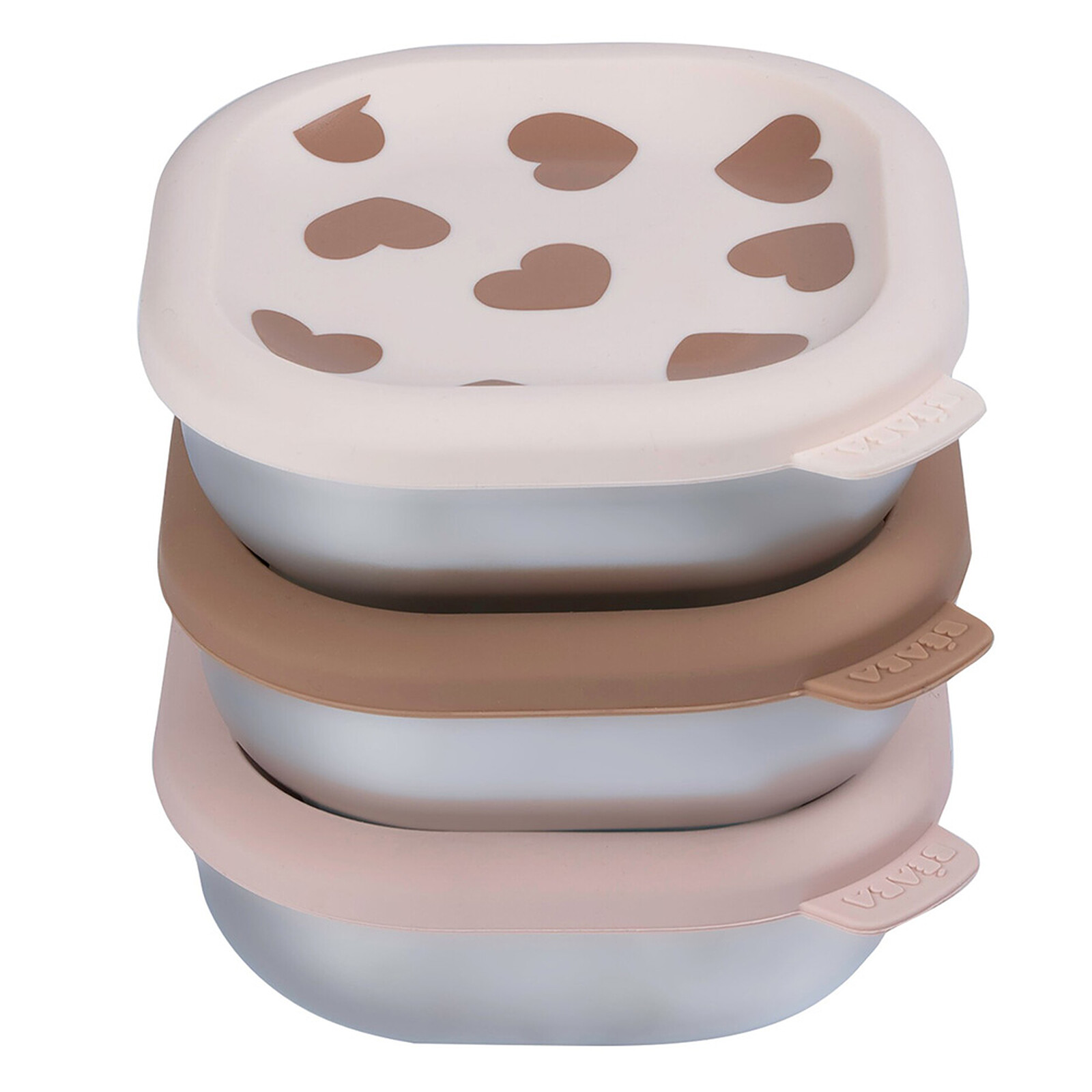 Lot de 3 Boîtes Repas Inox Multi-usage Big Love - 250 ml BÉABA