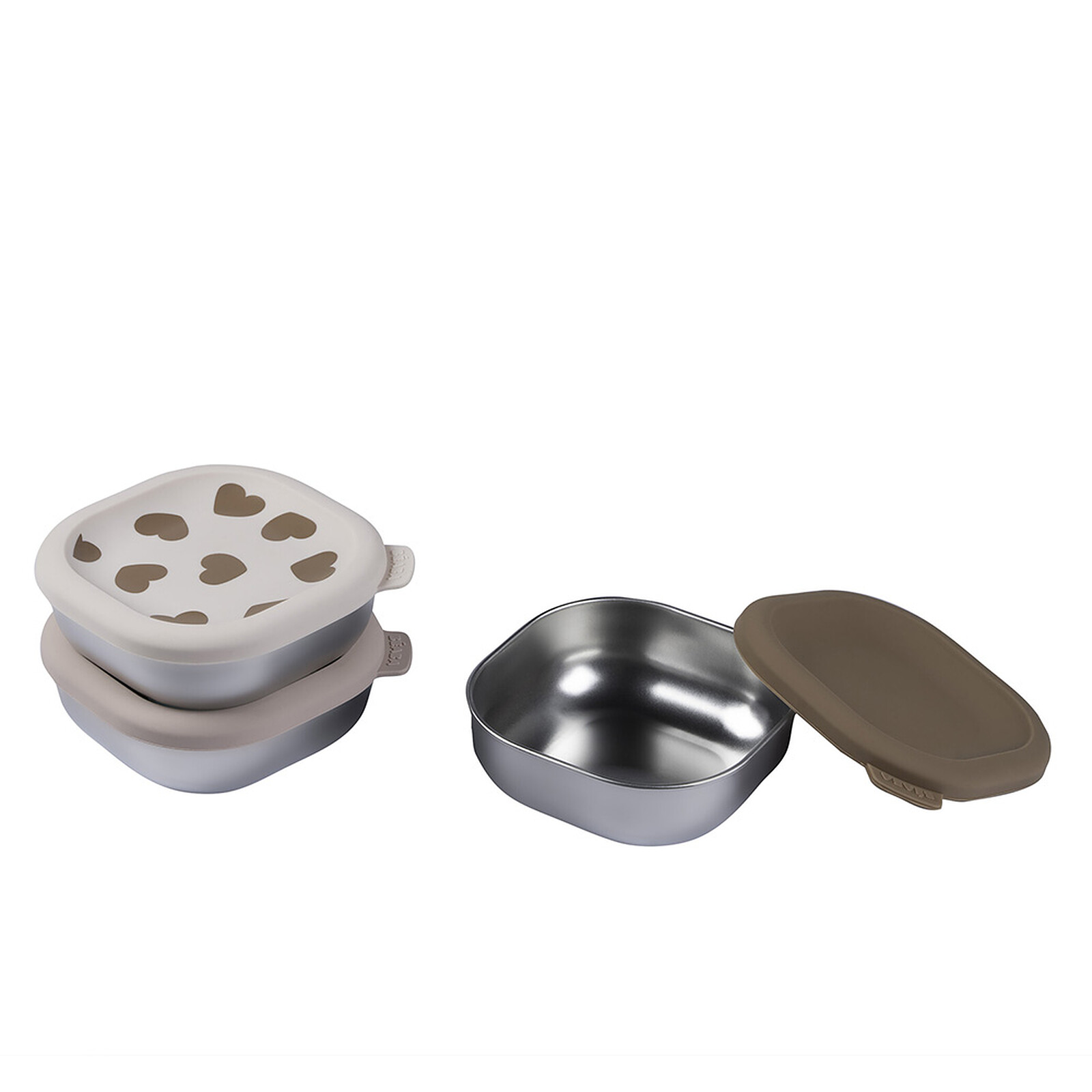 Lot de 3 Boîtes Repas Inox Multi-usage Big Love - 250 ml BÉABA