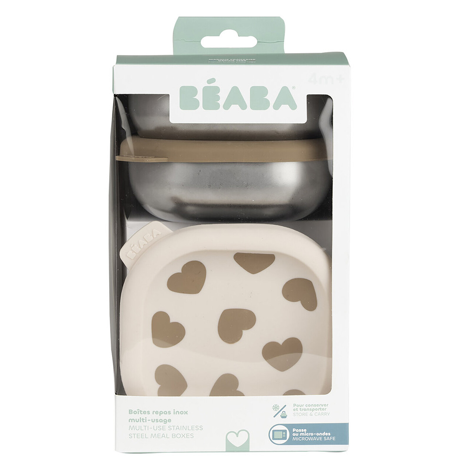 Lot de 3 Boîtes Repas Inox Multi-usage Big Love - 250 ml pas cher