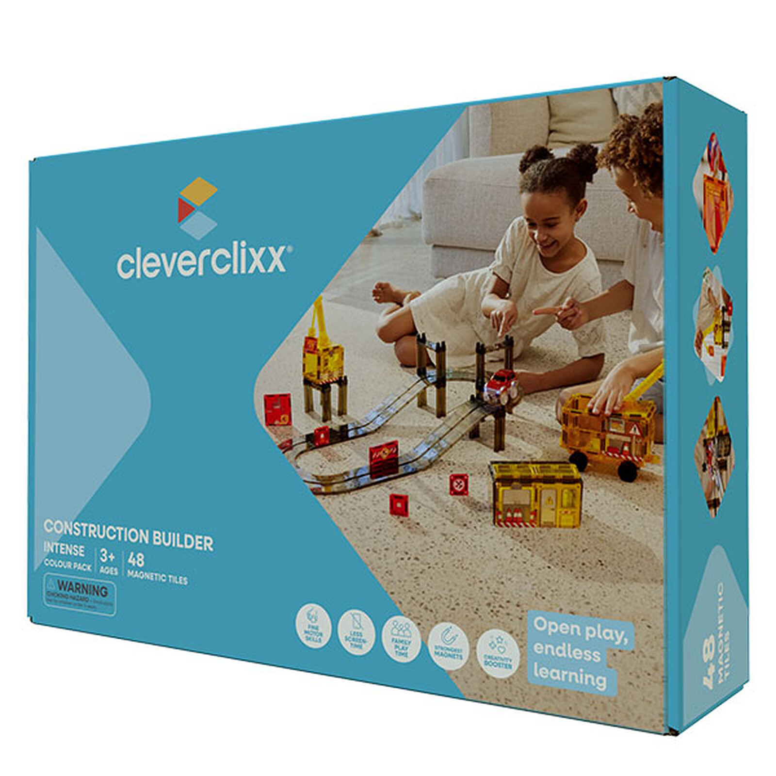 Kit de 48 Tuiles Aimantées Chantier de Construction Cleverclixx