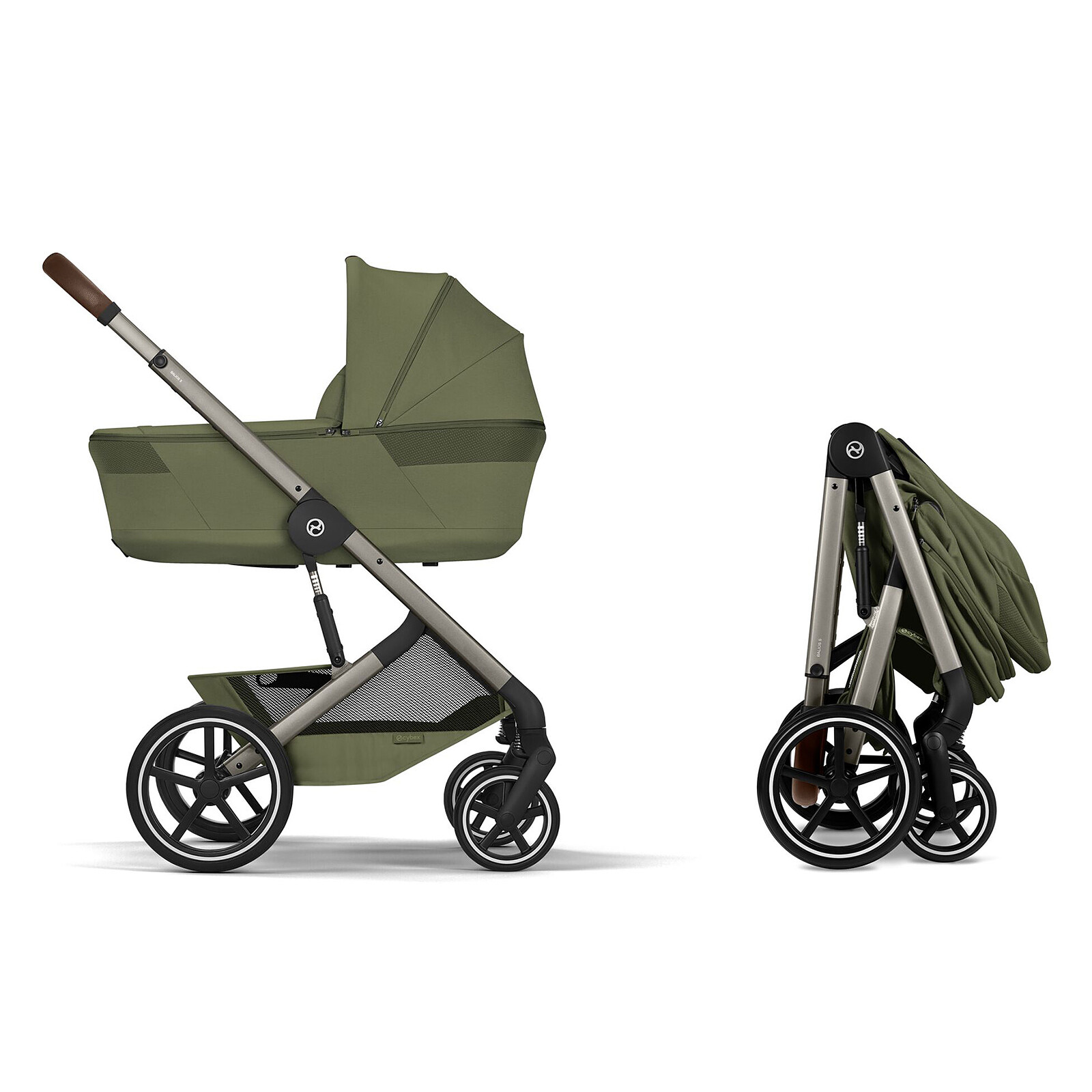 Pack Poussette Balios S Lux 2026 + Nacelle Pliable - Moss Green Cybex