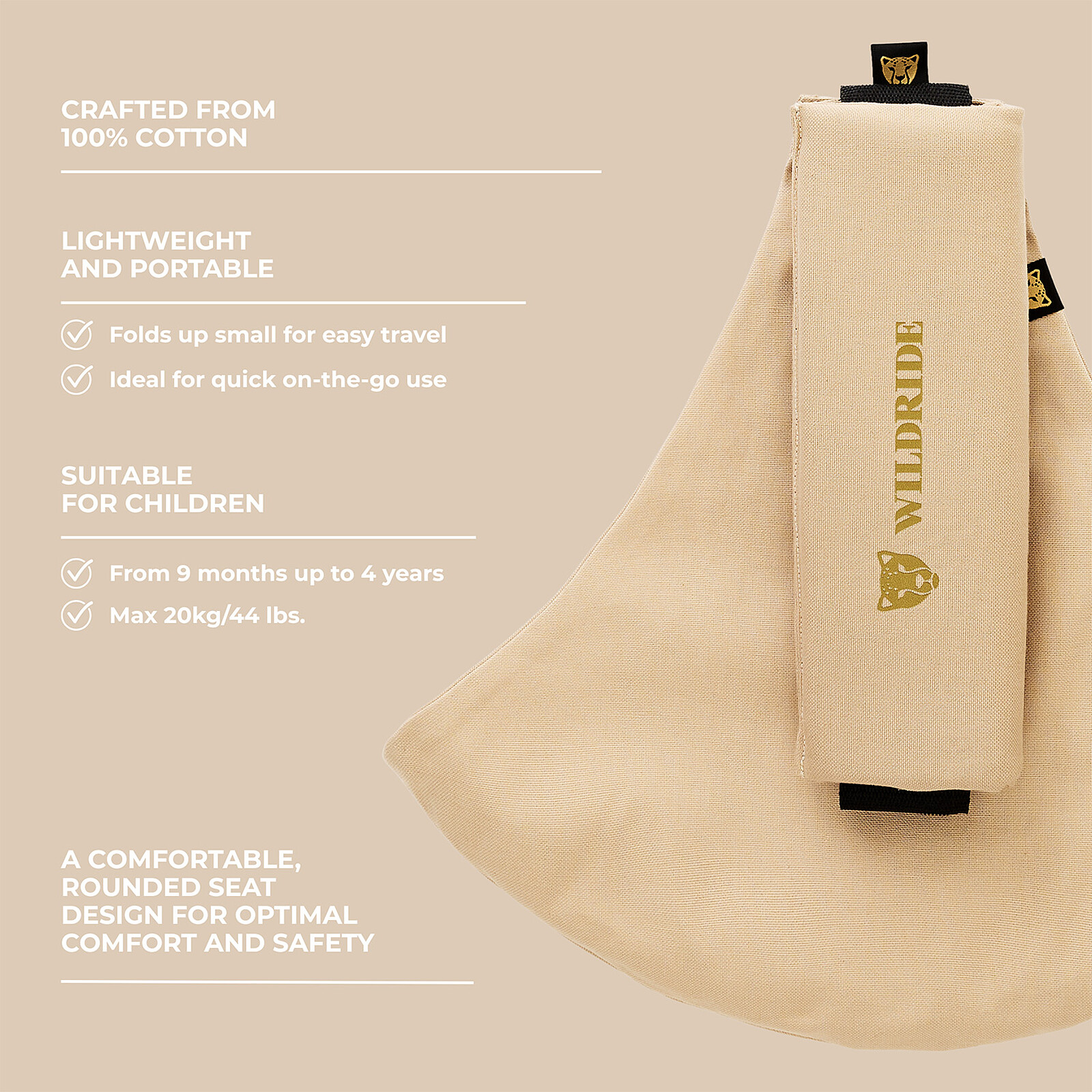 Porte-bébé pour Grand Enfant - Beige pas cher
