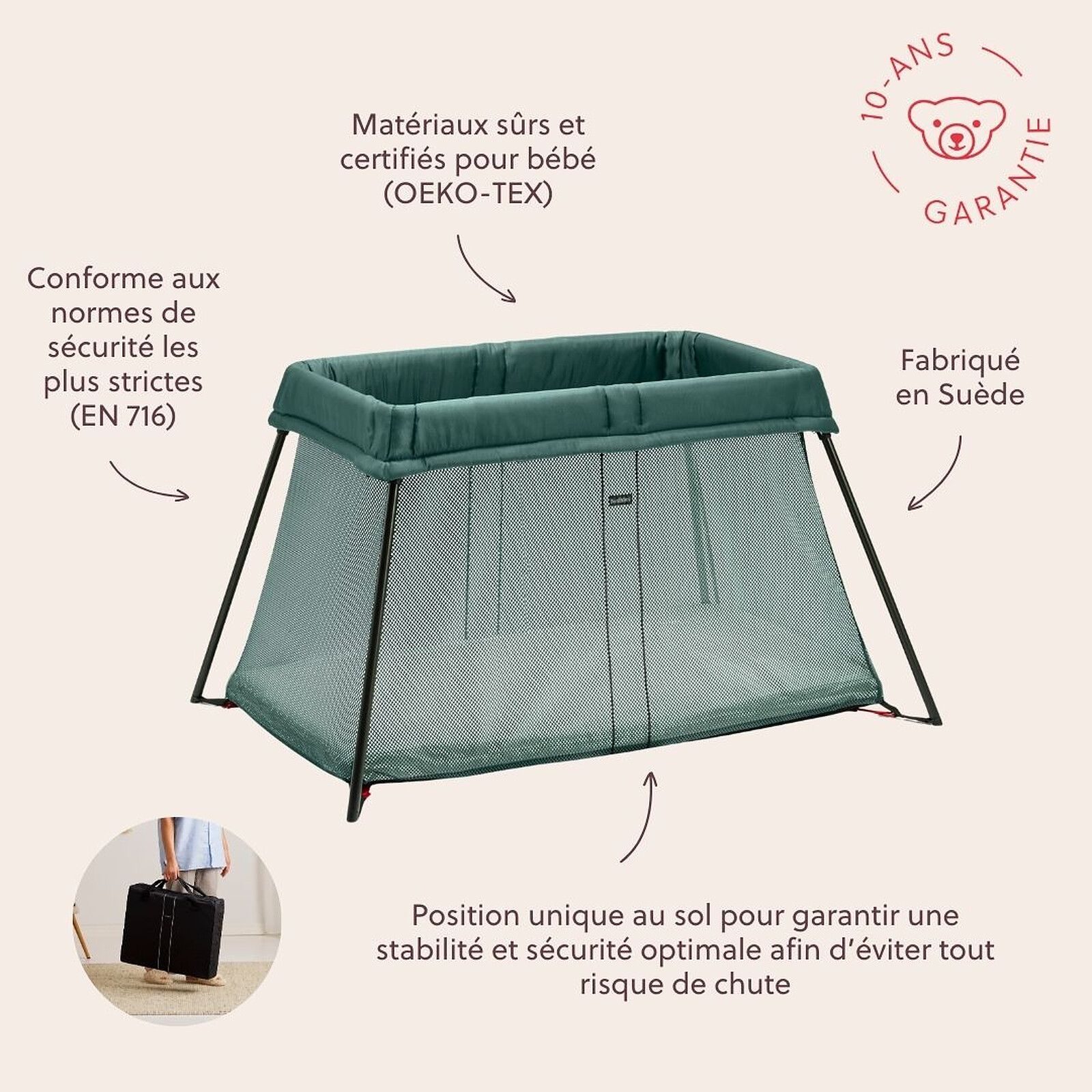 Lit Parapluie Light - Vert Foncé BabyBjörn
