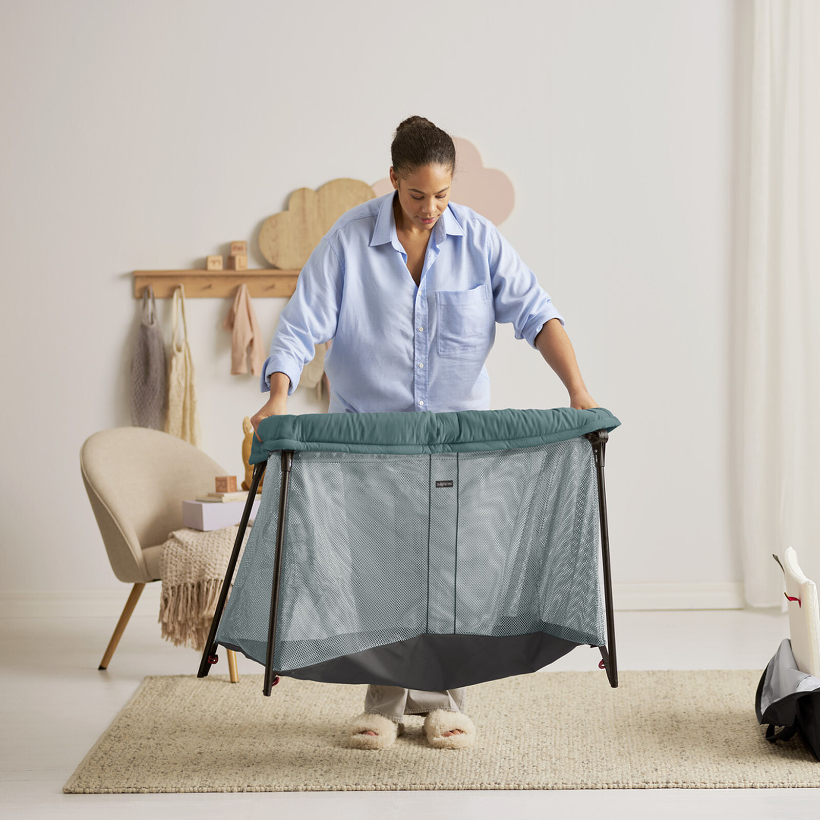 Lit Parapluie Light - Vert Foncé pas cher